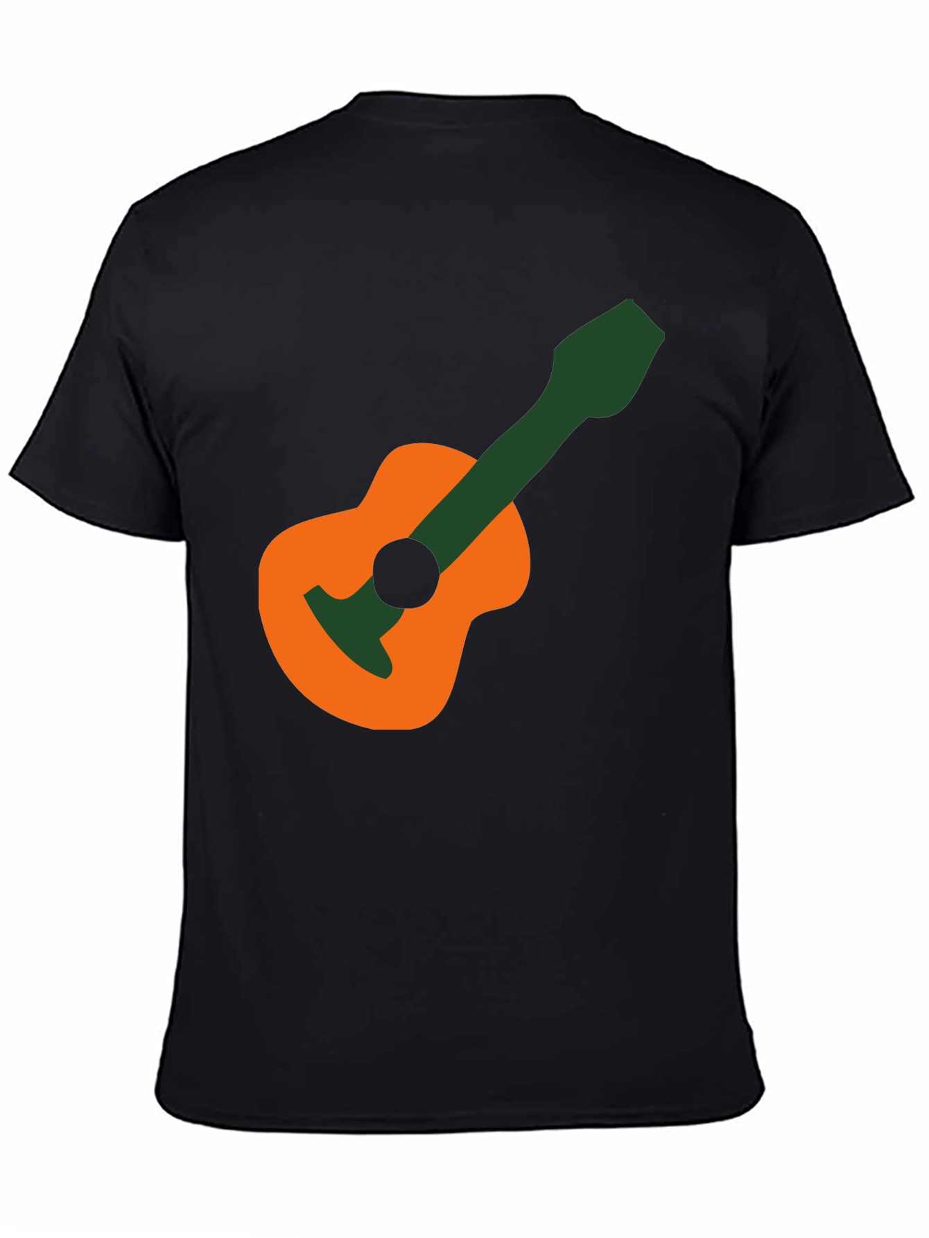 Black Guitar Graphic T-Shirt - Black Cotton Tee view 4