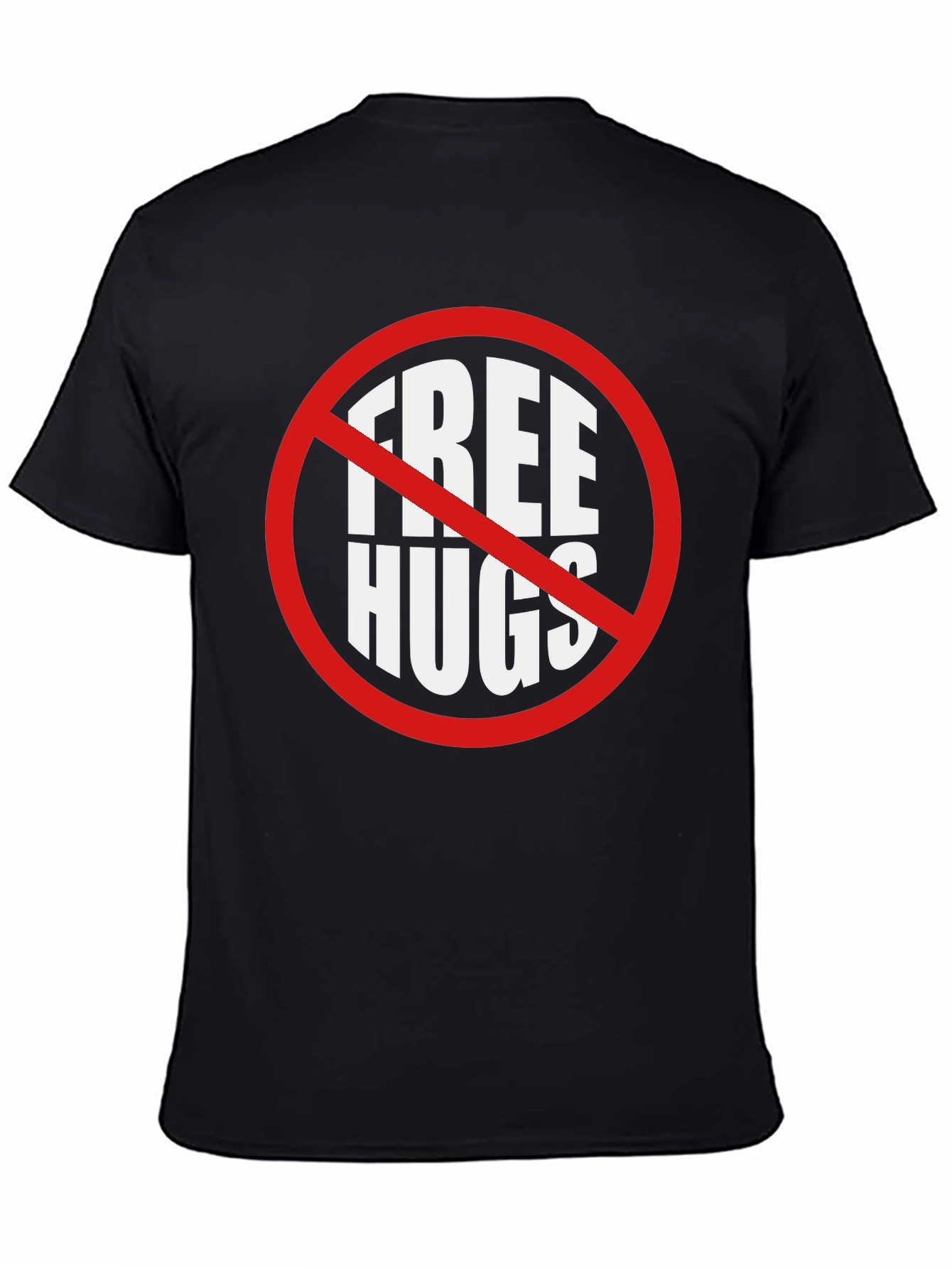 Black No Free Hugs Graphic Tee - Sarcastic Humor Shirt view 4