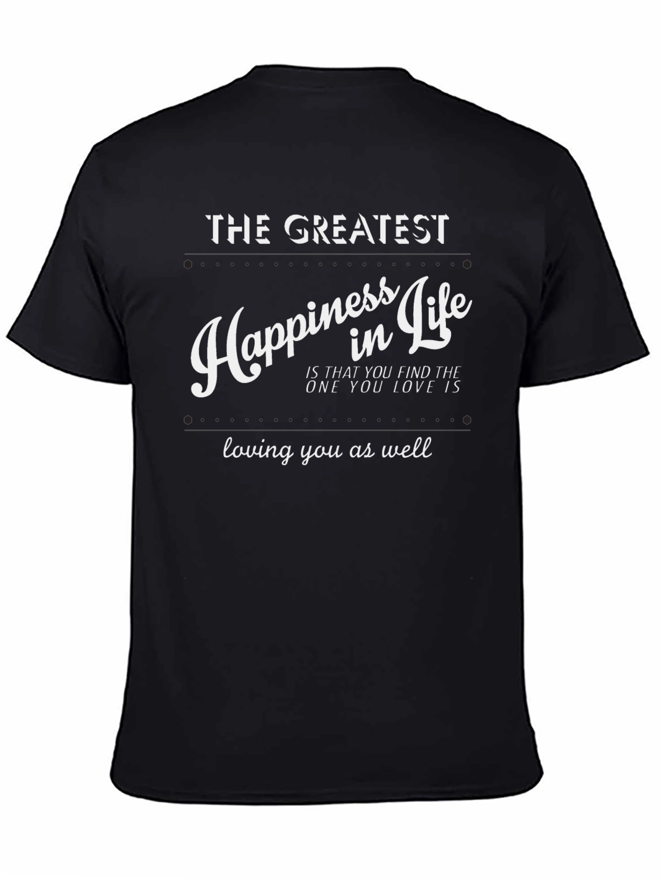 Black The Greatest Happiness T-Shirt - Black view 4