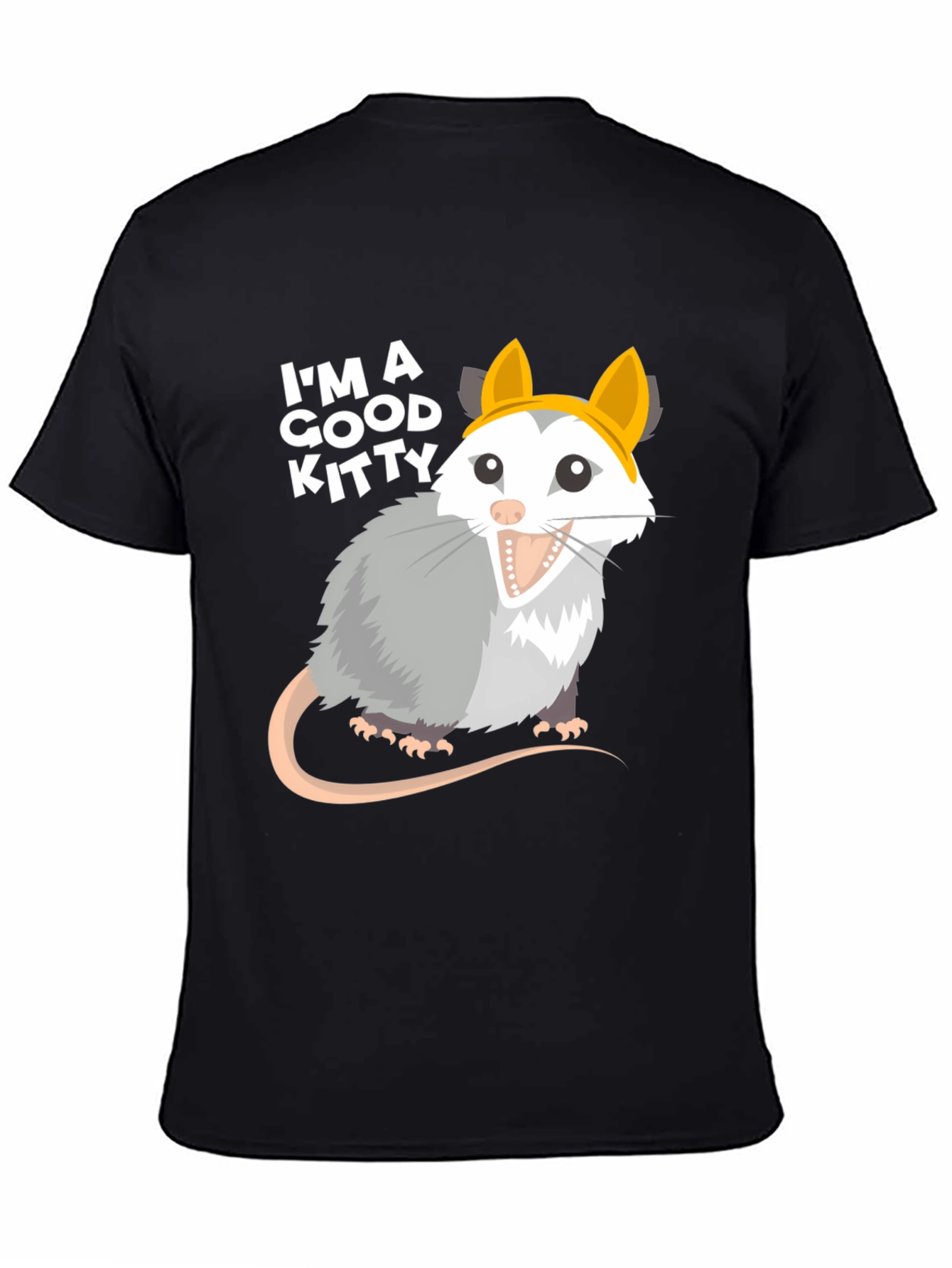 Black I'm A Good Kitty Opossum T-Shirt - Funny Animal Tee view 4