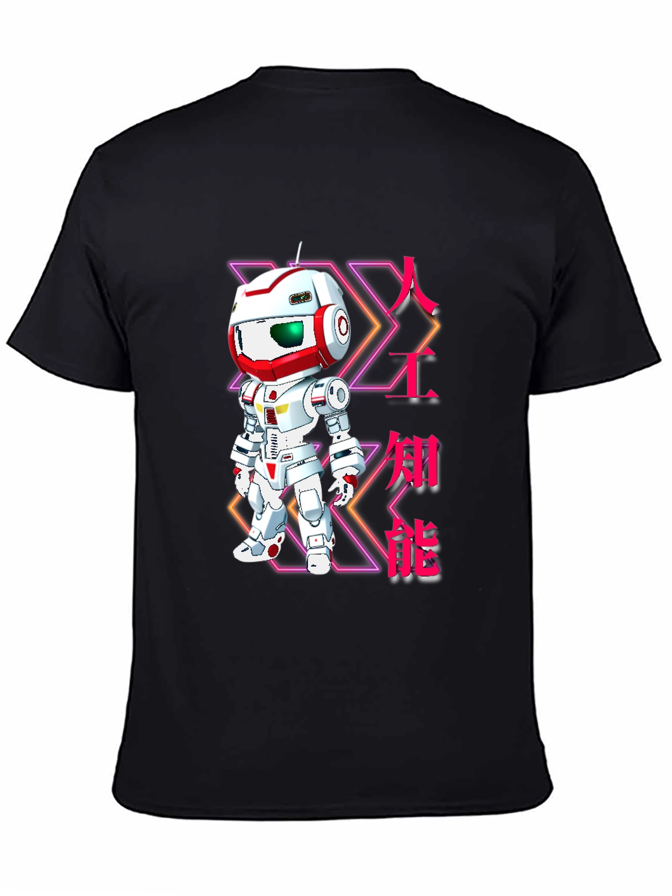 Black Robot AI Graphic Print Black T-Shirt view 4