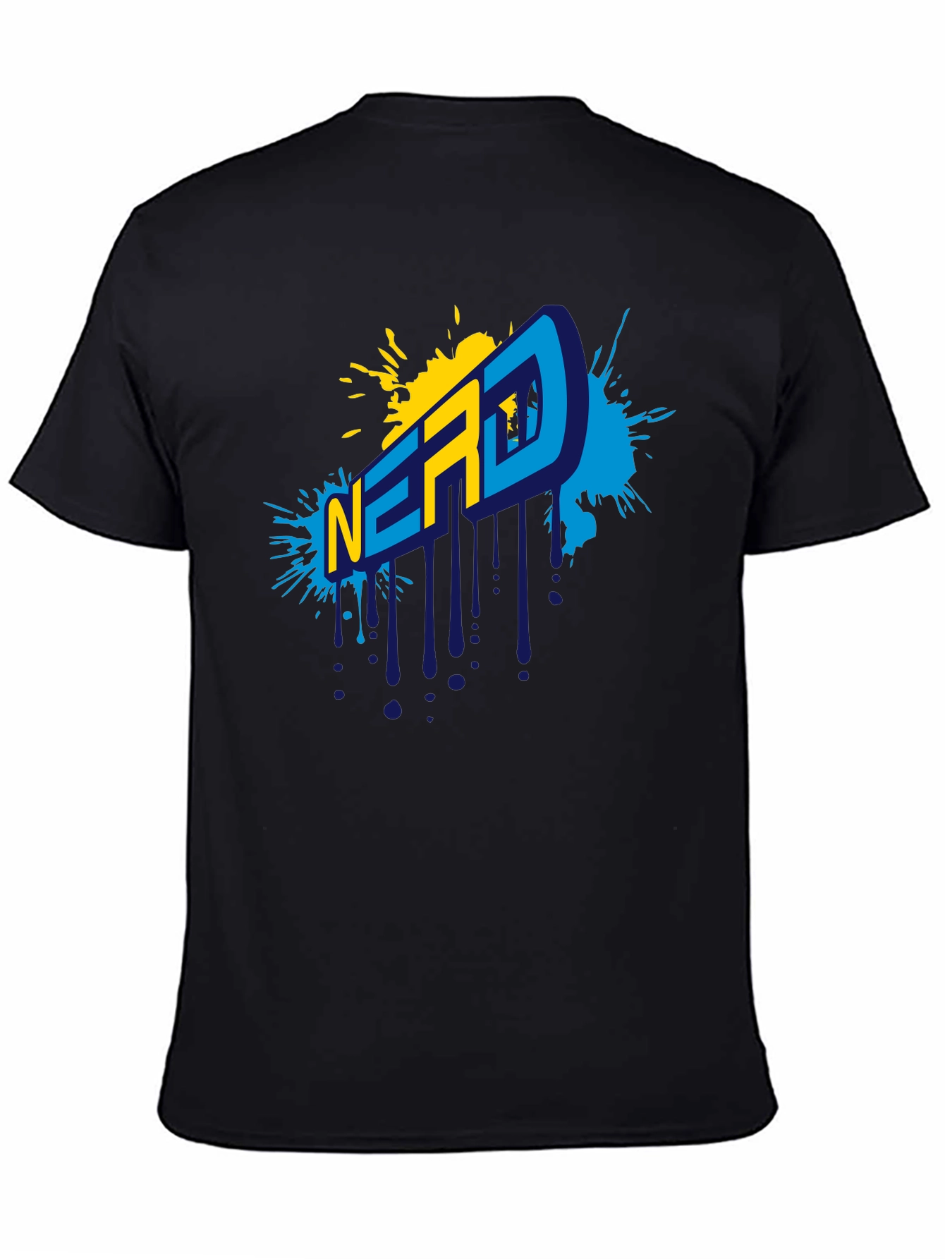 Black Nerd Graphic T-Shirt - Black Cotton Tee view 4