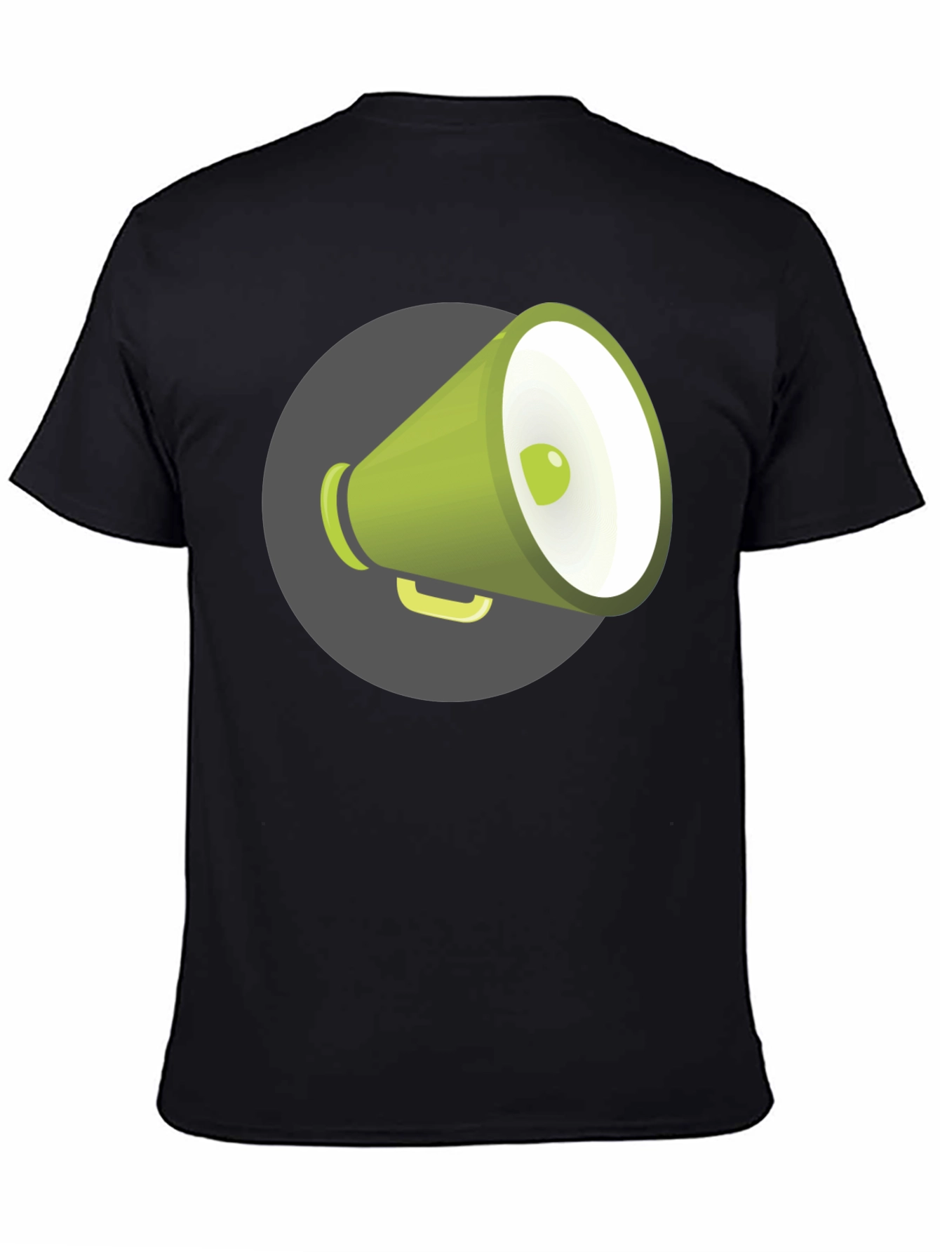 Black Megaphone Graphic Tee - Black Unisex T-Shirt view 4