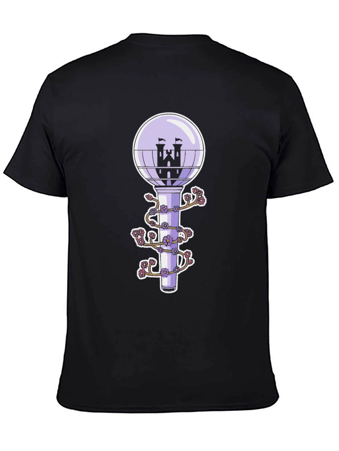 Black Fantasy Castle Lightstick Graphic Tee view 4