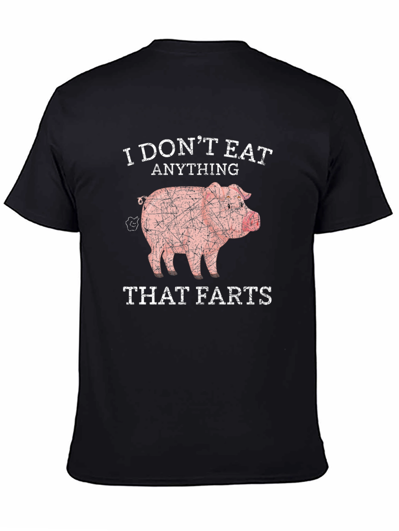 Black I Don't Eat Anything That Farts T-Shirt view 4