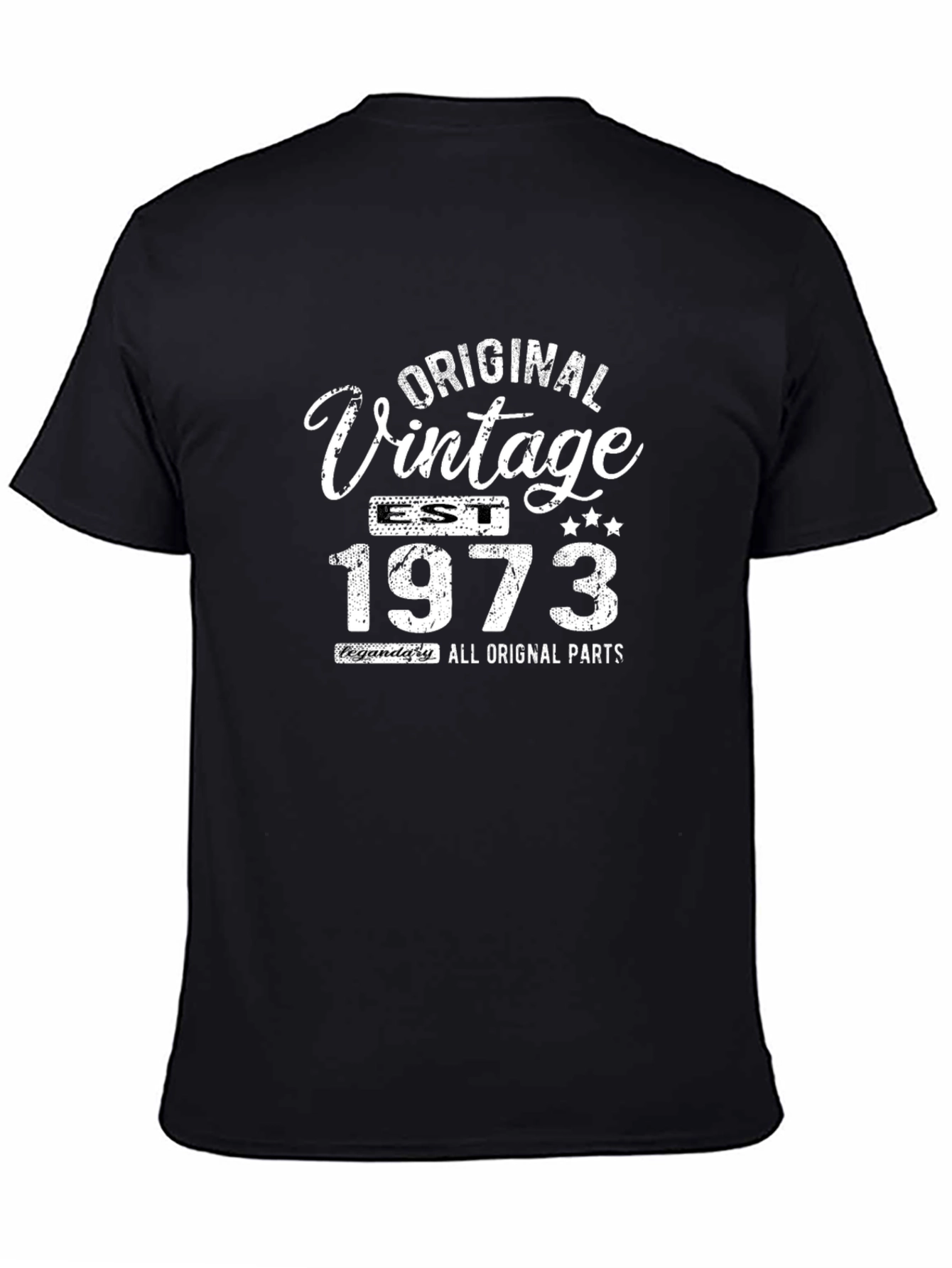 Black Vintage 1973 Original Parts T-Shirt view 4