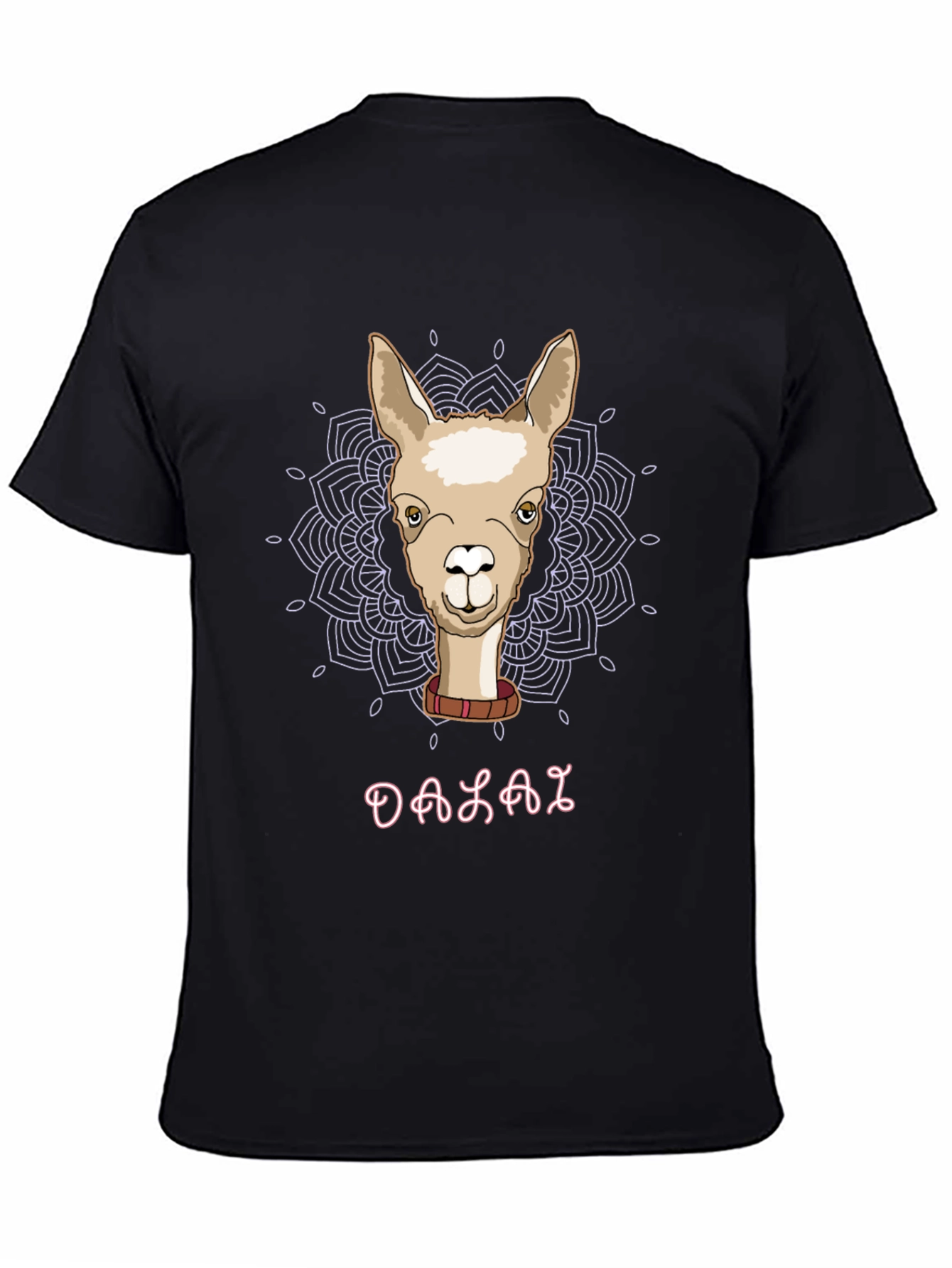 Black Llama Mandala Graphic T-Shirt - Unique Design view 4