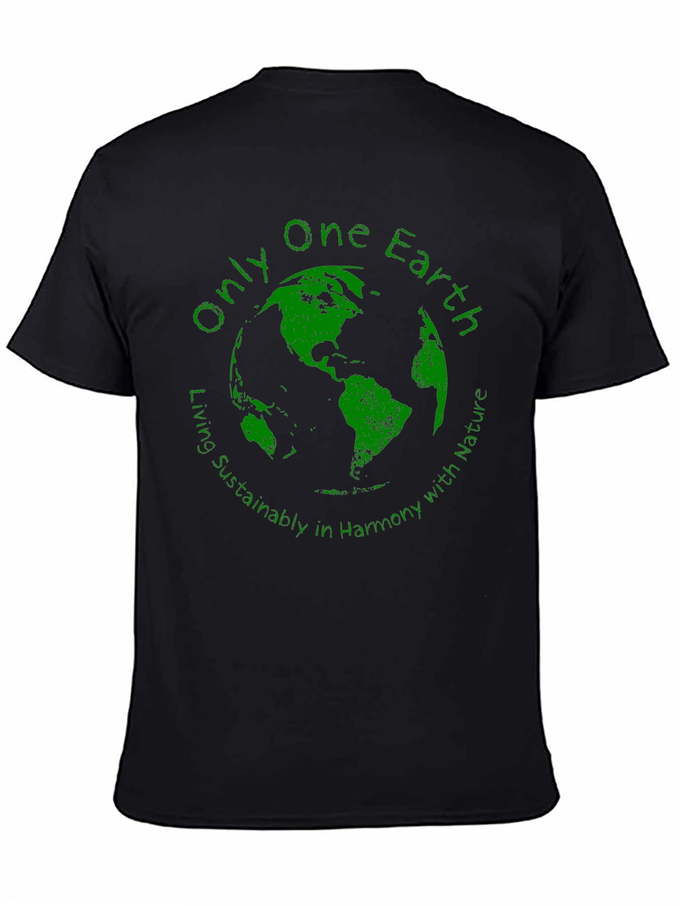 Black Eco-Friendly 'Only One Earth' Graphic T-Shirt view 4