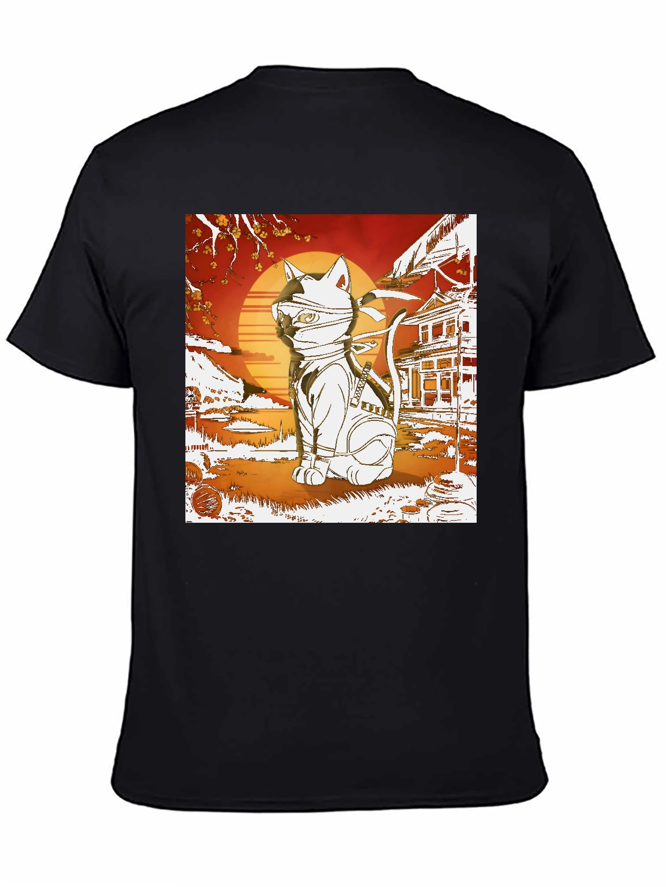 Black Ninja Cat T-Shirt - Cool Graphic Tee view 4