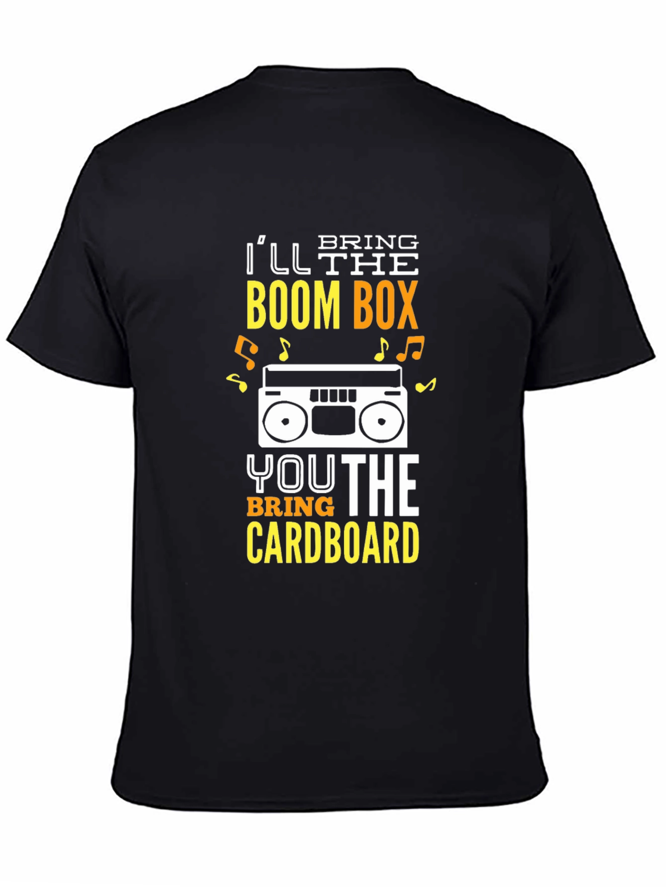 Black Boombox & Cardboard T-Shirt - Dance Party Tee view 4