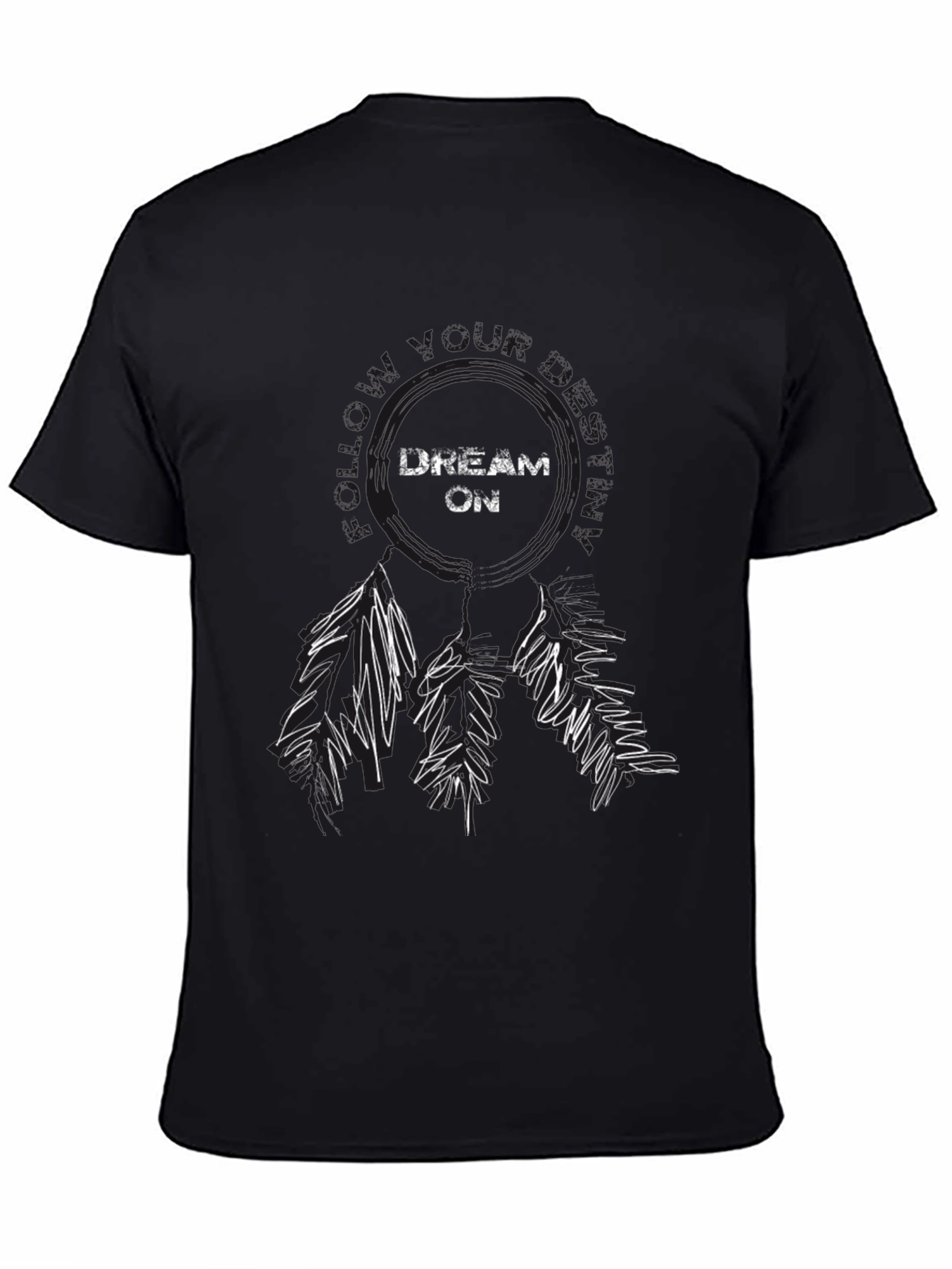 Black Dream On Graphic Tee - Black Casual Shirt view 4