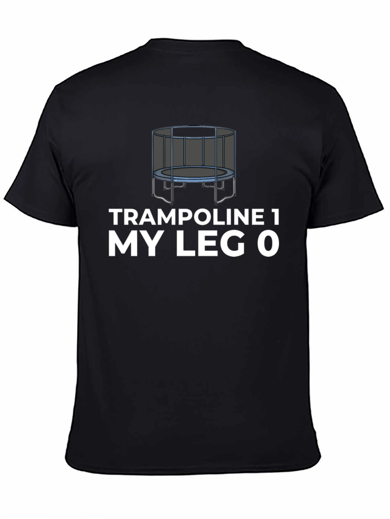 Black Trampoline Humor Graphic T-Shirt view 4