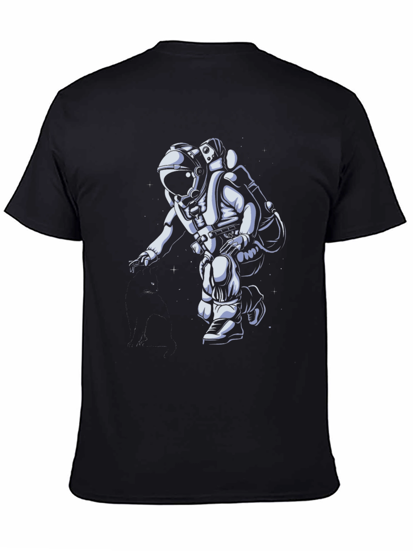Black Astronaut Graphic Tee - Black Cotton Blend view 4