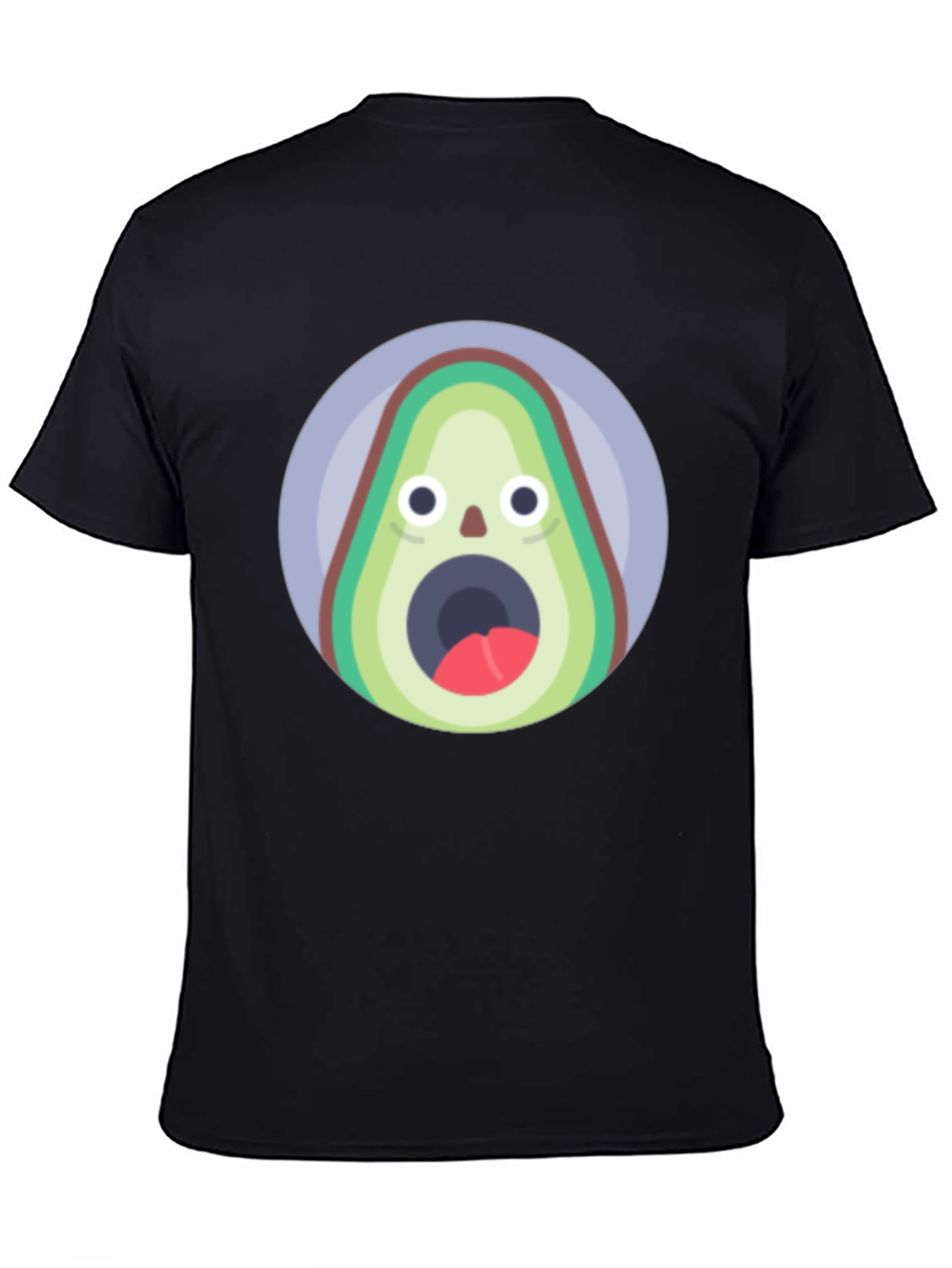 Black Funny Avocado T-Shirt - Shocked Fruit Graphic Tee view 4