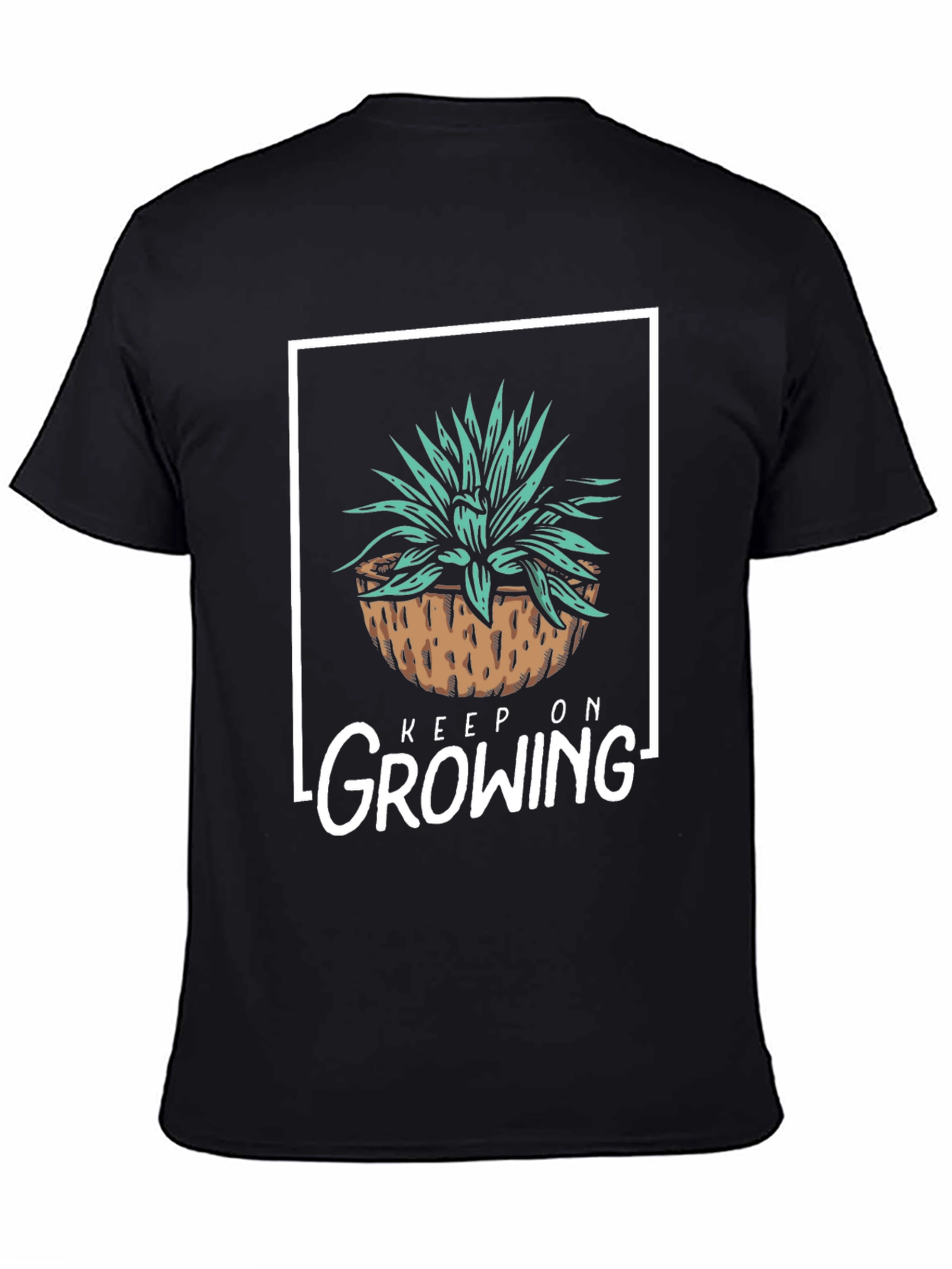 Black Keep On Growing T-Shirt - Black Graphic Tee view 4