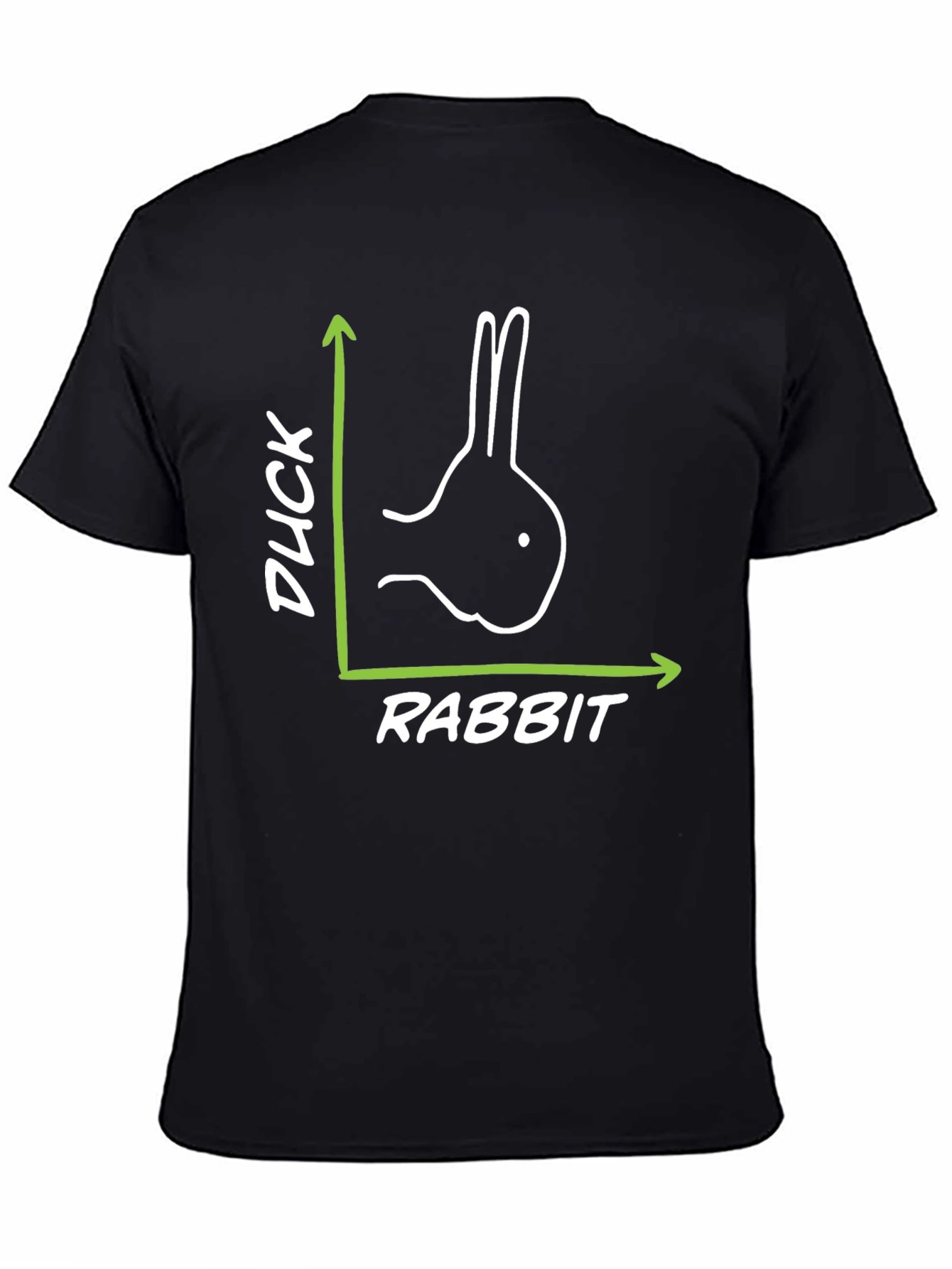 Black Duck or Rabbit? Optical Illusion Graphic Tee view 4