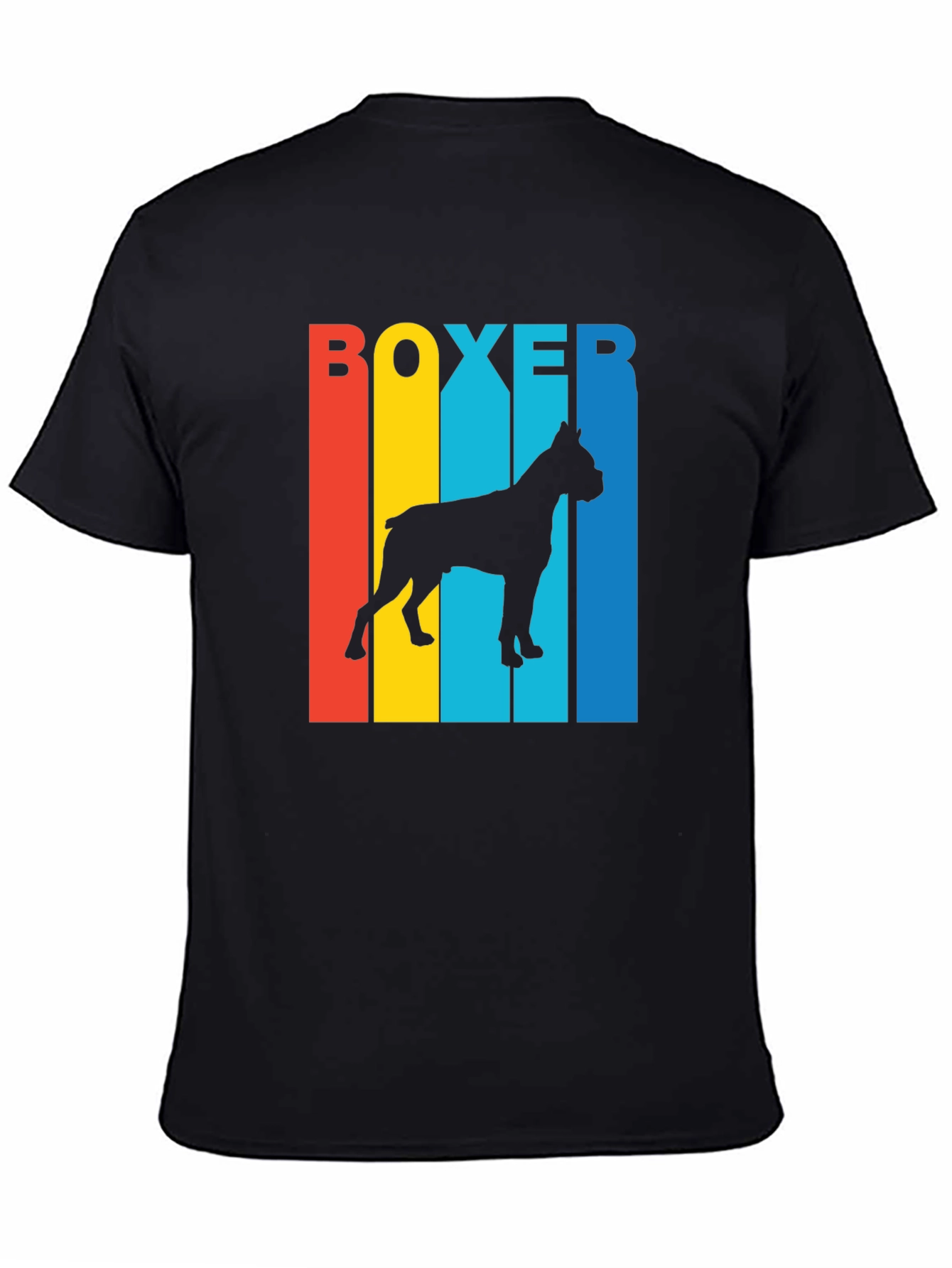 Black Boxer Dog Silhouette Graphic Tee view 4