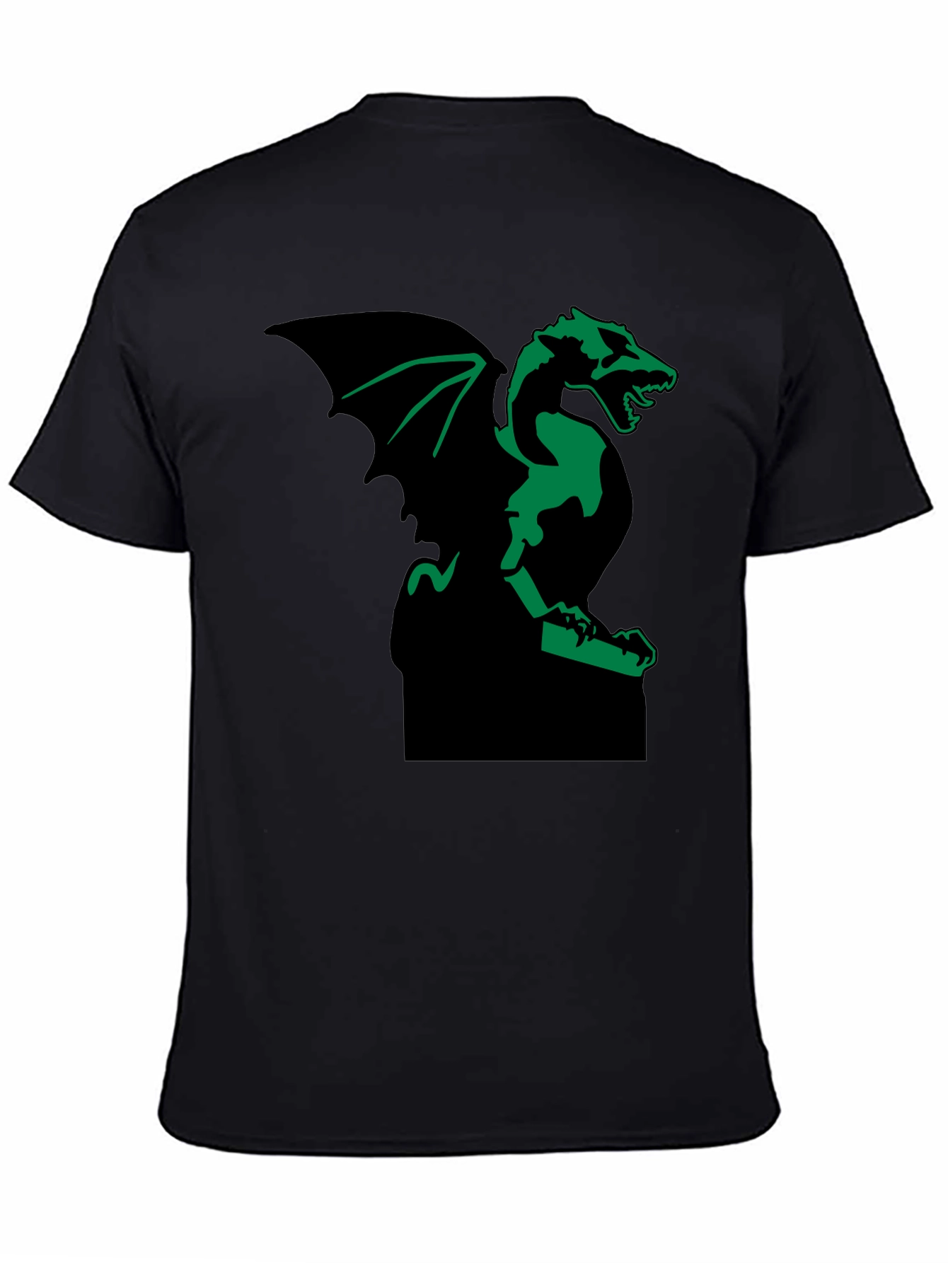 Black Green Gargoyle Graphic Black T-Shirt view 4