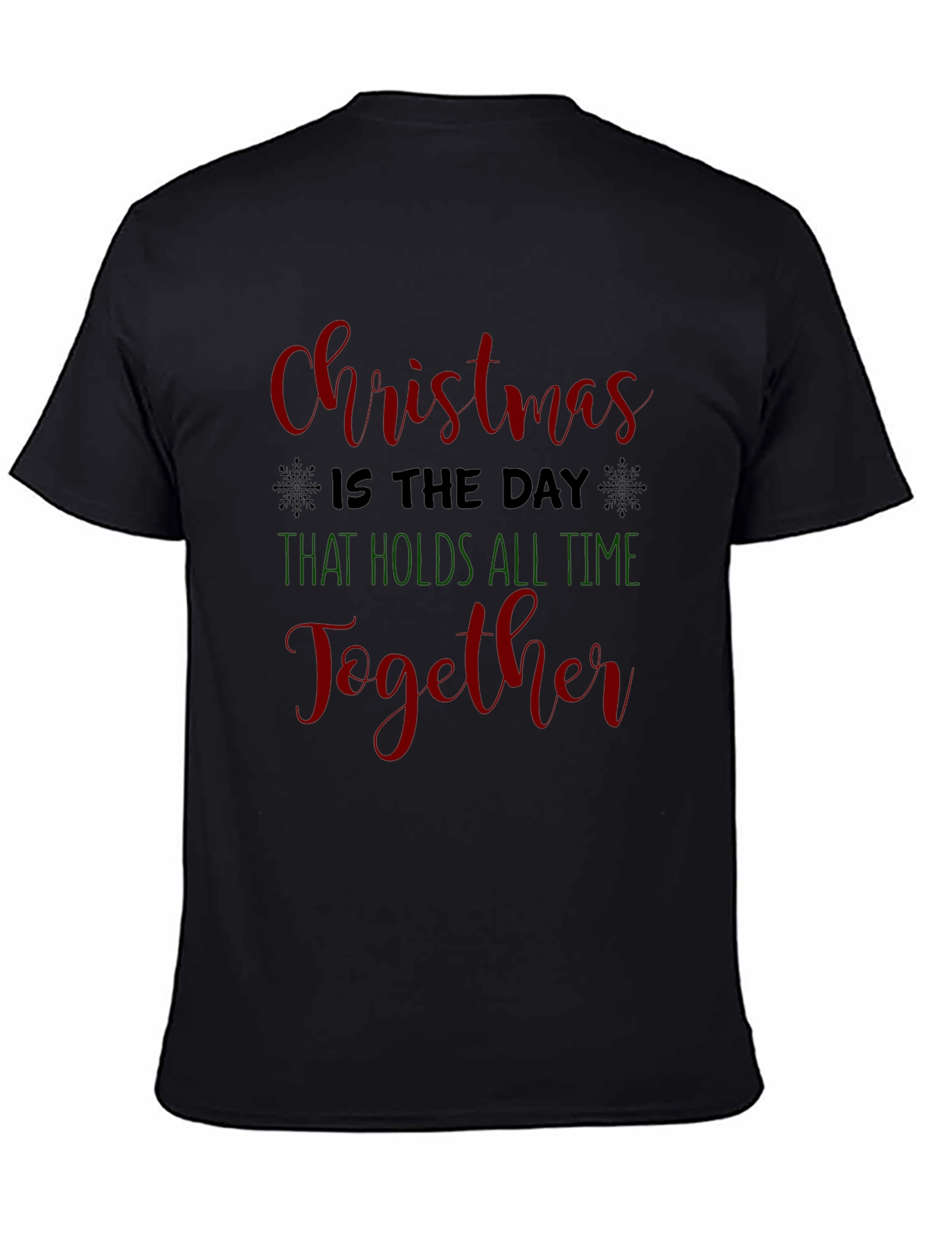 Black Christmas Day Holiday Graphic Tee Shirt view 4