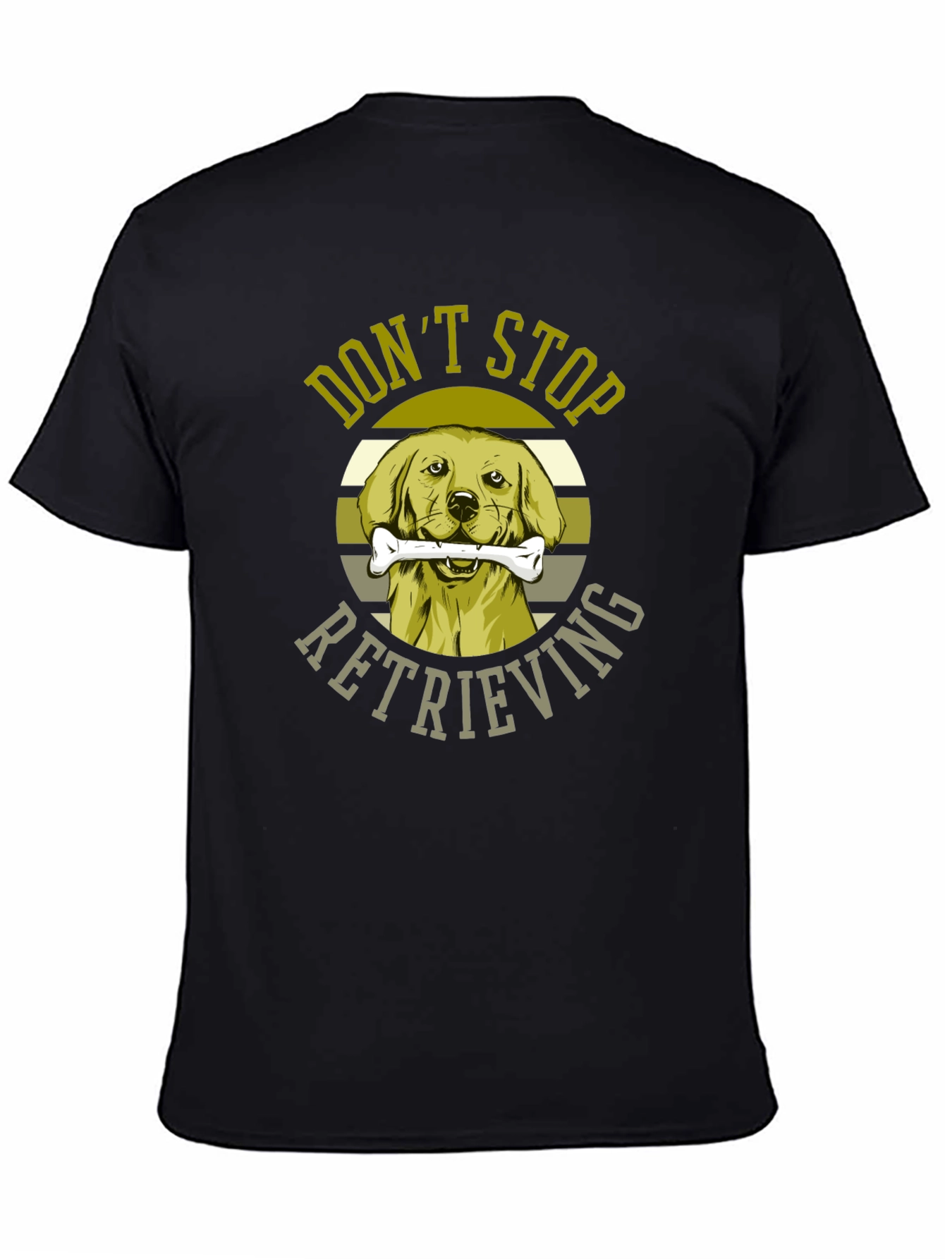 Black Don't Stop Retrieving Dog Graphic T-Shirt view 4