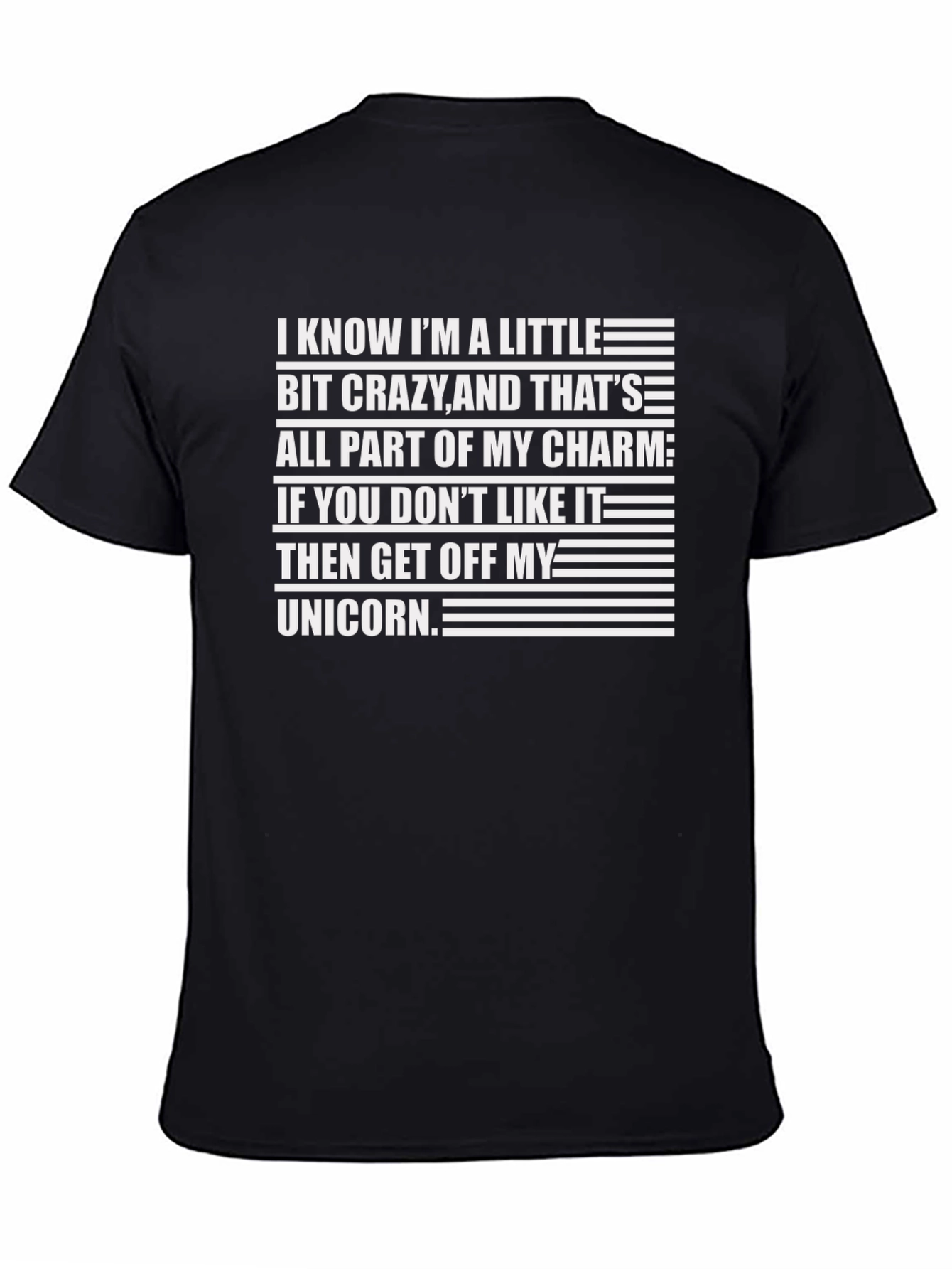 Black Funny Unicorn Quote Graphic T-Shirt view 4