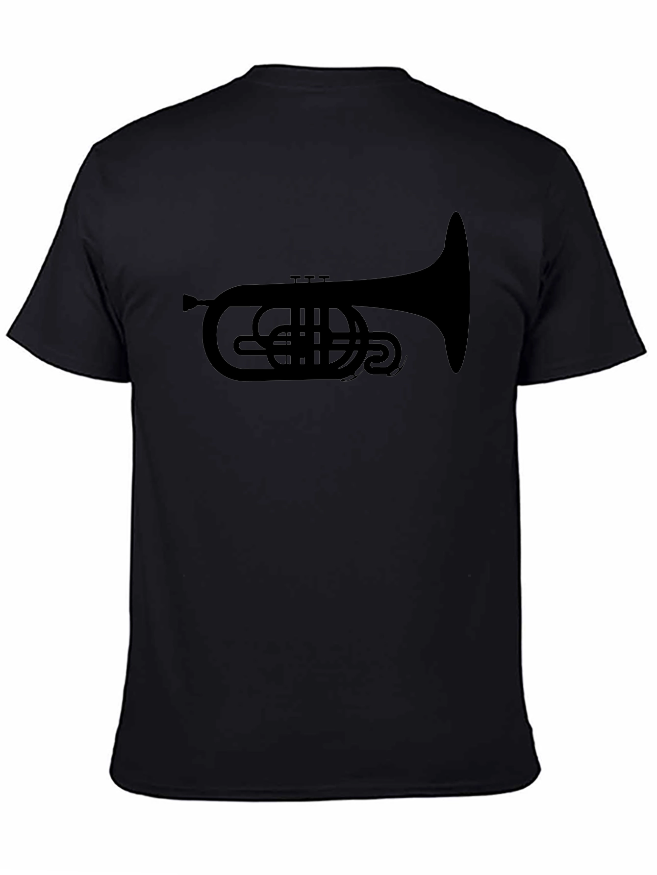 Black Black Trumpet Graphic Tee - Musical Instrument T-Shirt view 4
