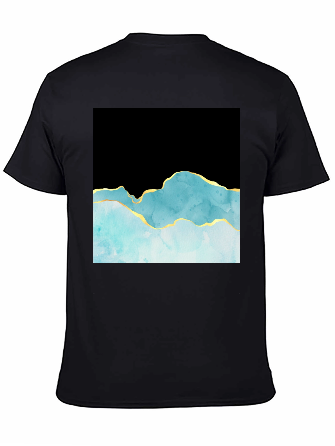 Black Abstract Mountain T-Shirt - Black view 4