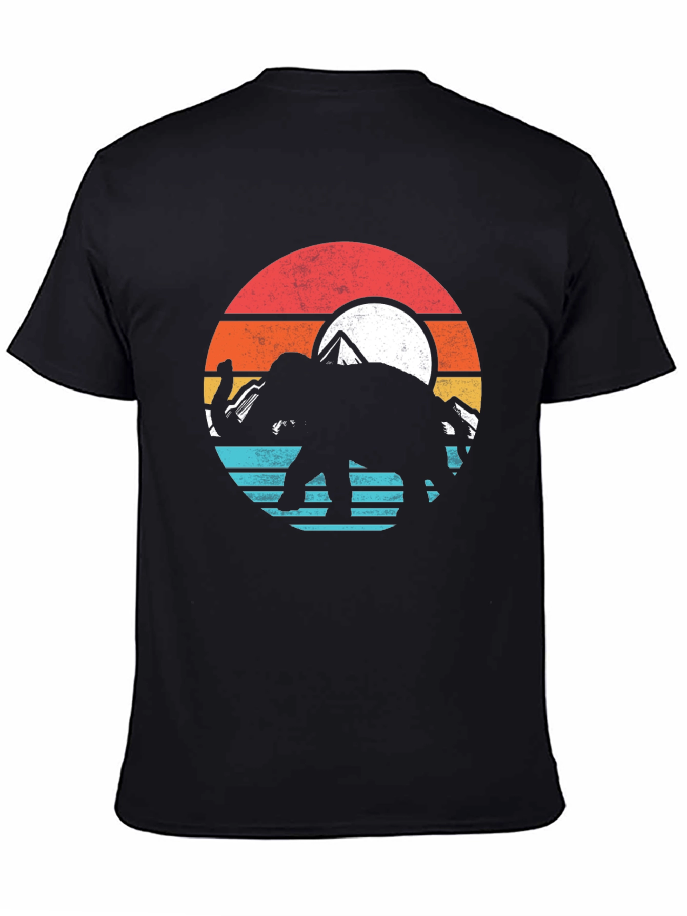 Black Elephant Sunset Graphic Tee - Nature T-Shirt view 4