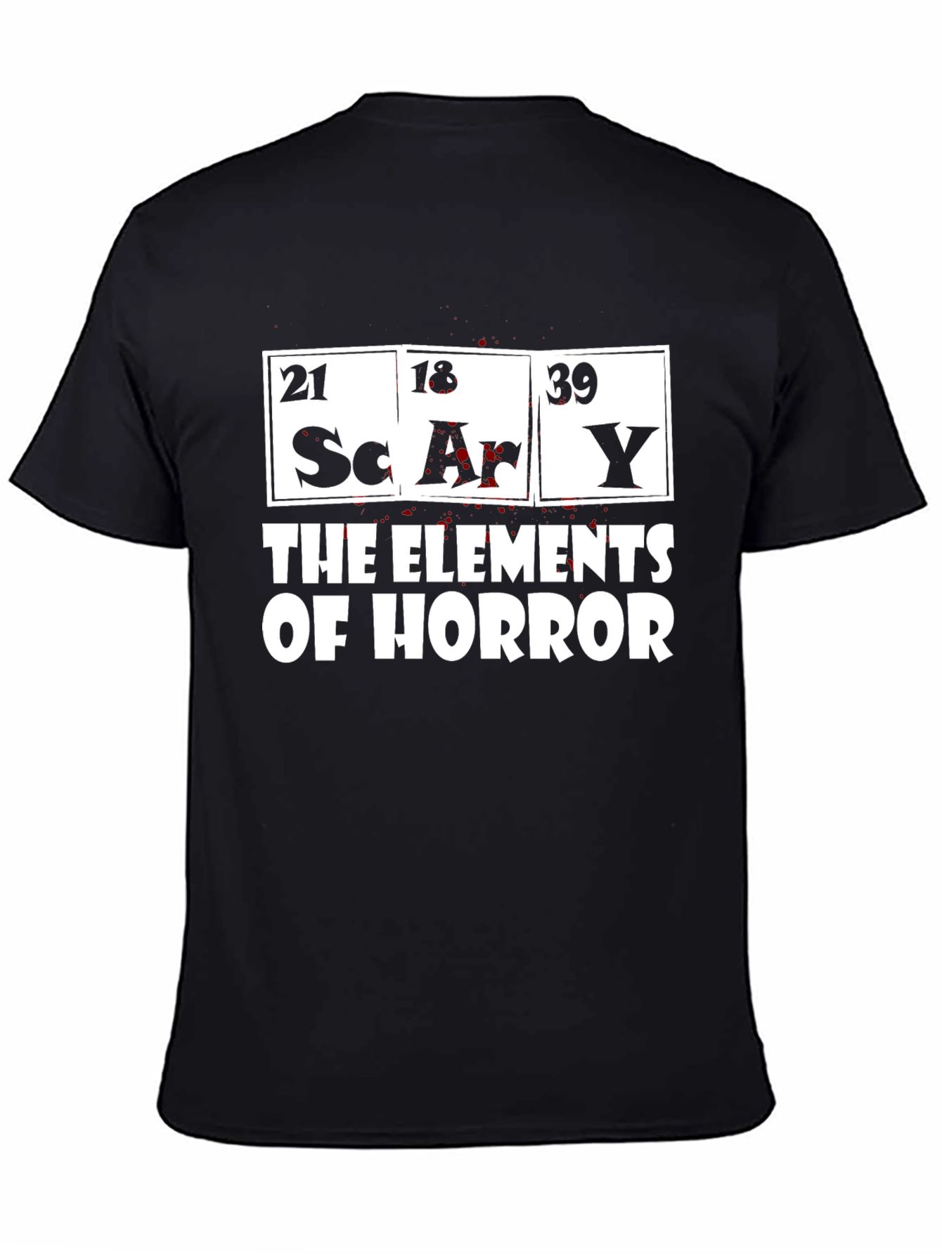 Black Scary Elements of Horror Graphic T-Shirt view 4
