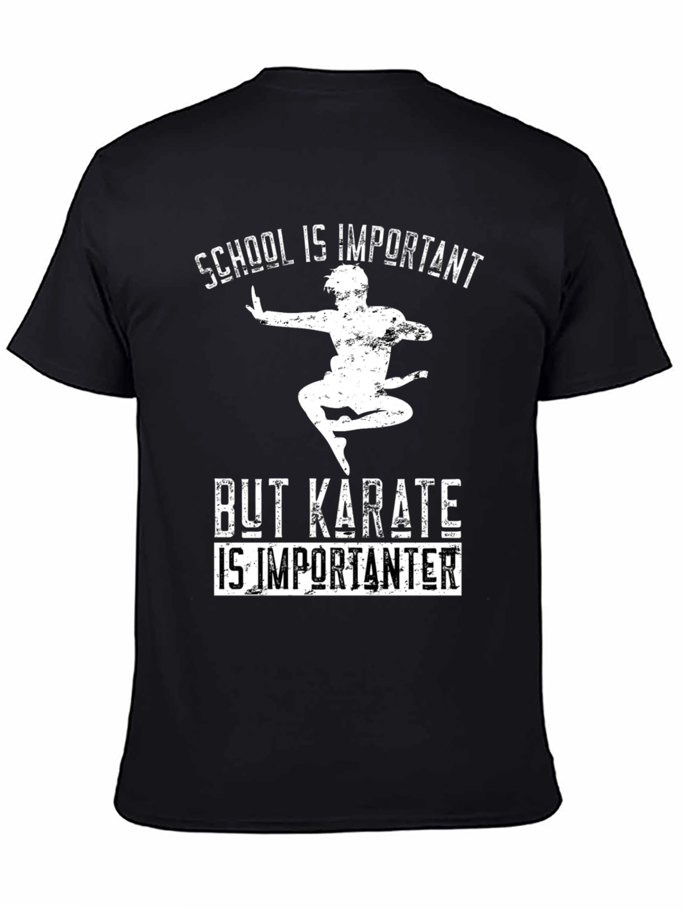 Black Karate Is Importanter T-Shirt - School Humor Tee view 4