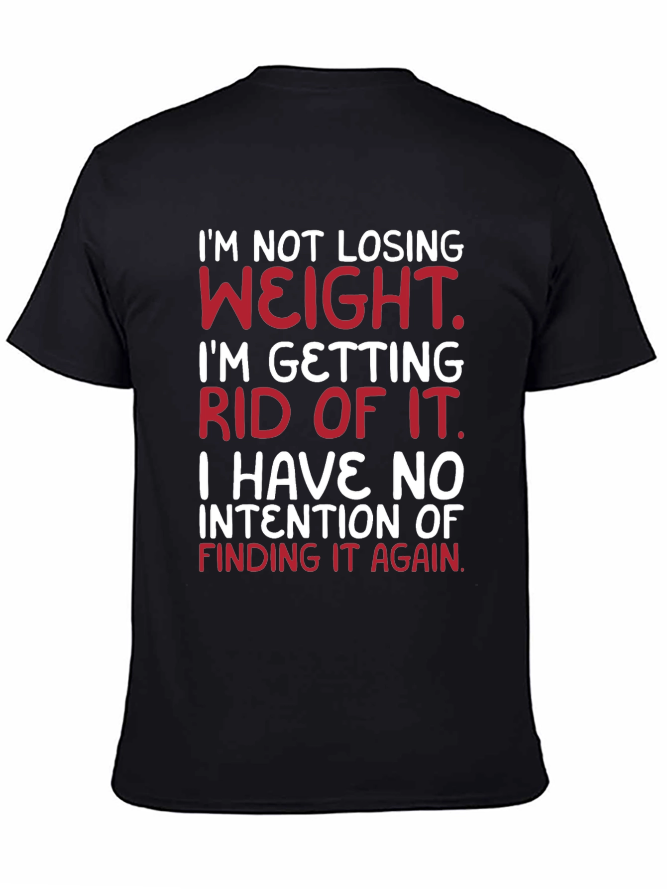 Black Humorous Weight Loss Goal T-Shirt view 4