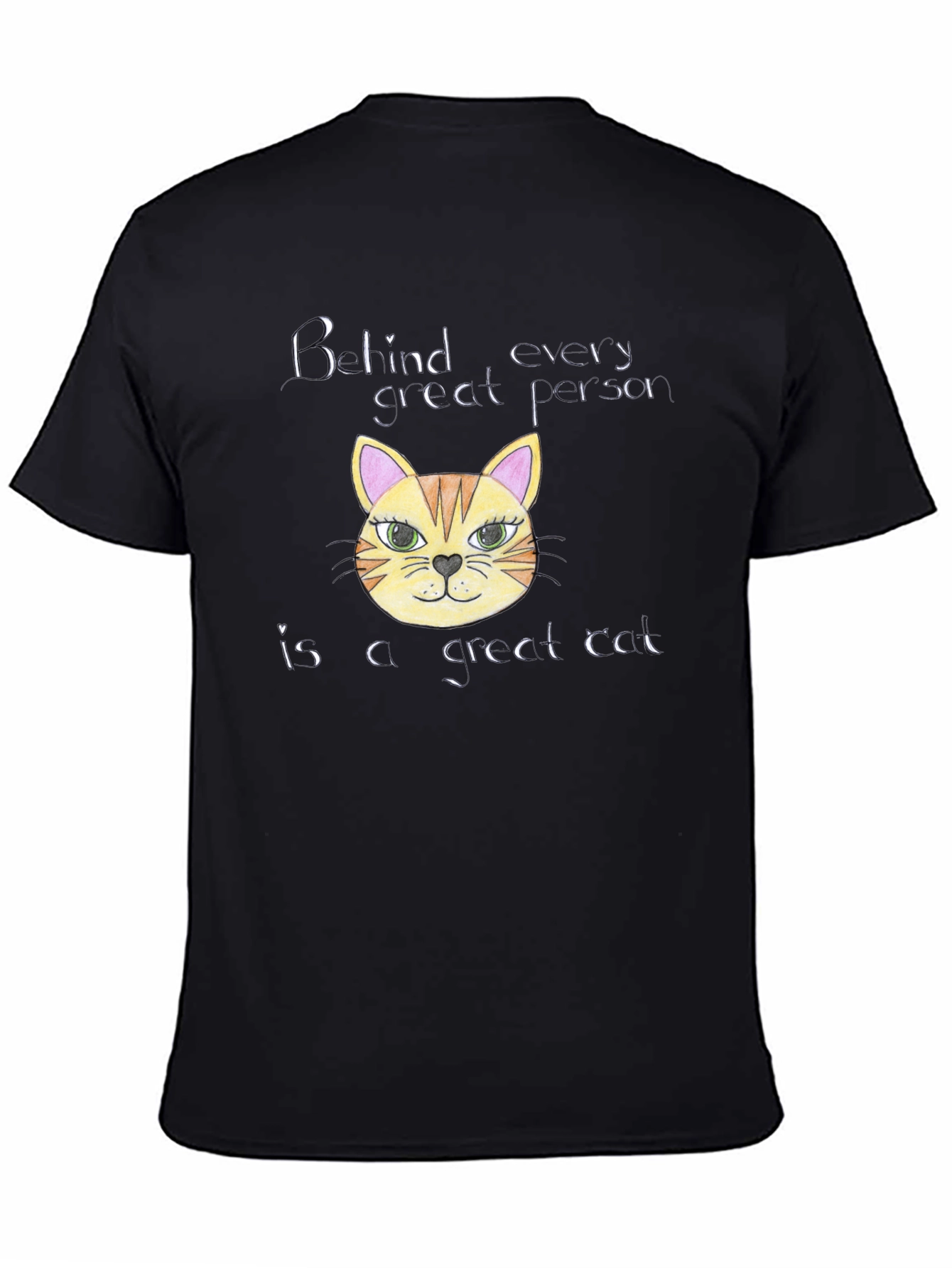 Black Cat Lover T-Shirt: Behind Every Great Person view 4