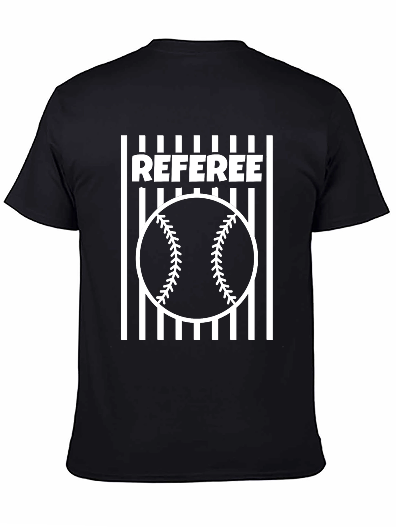 Black Referee Baseball T-Shirt - Umpire Design view 4