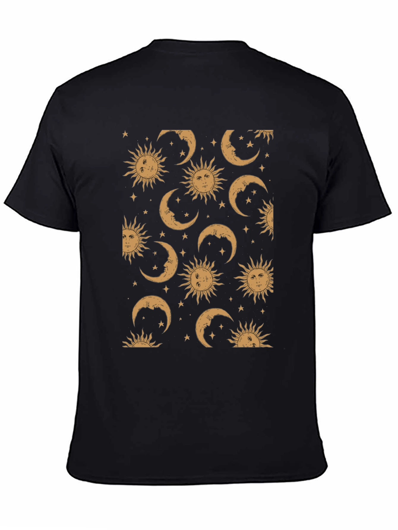 Black Celestial Sun & Moon Graphic Tee - Black view 4