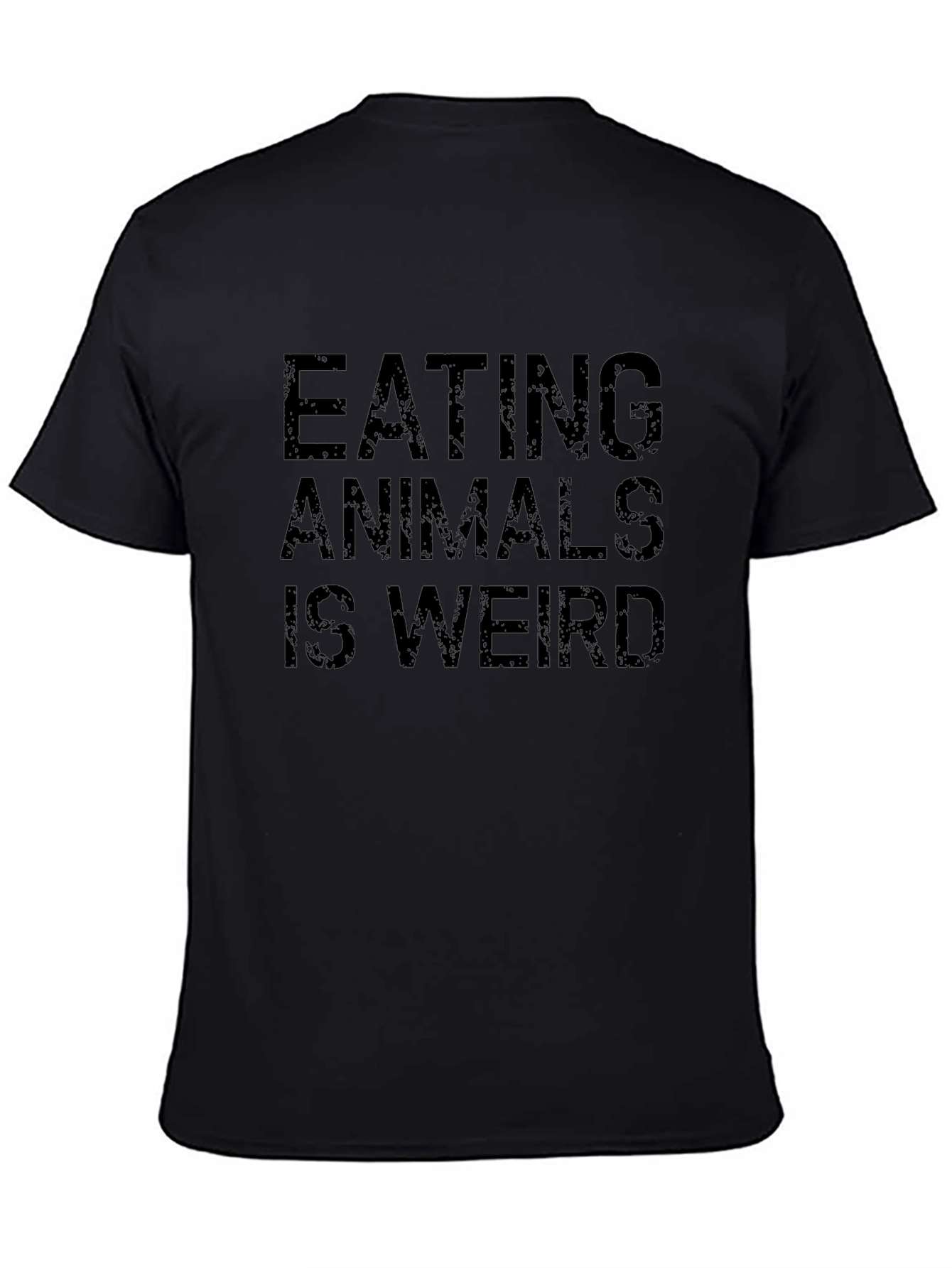 Black Eating Animals is Weird Graphic Tee view 4