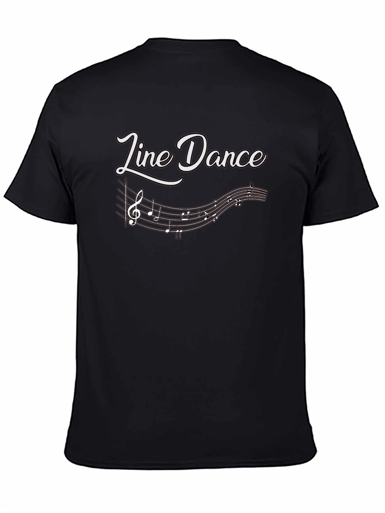 Black Line Dance T-Shirt - Music Note Design view 4