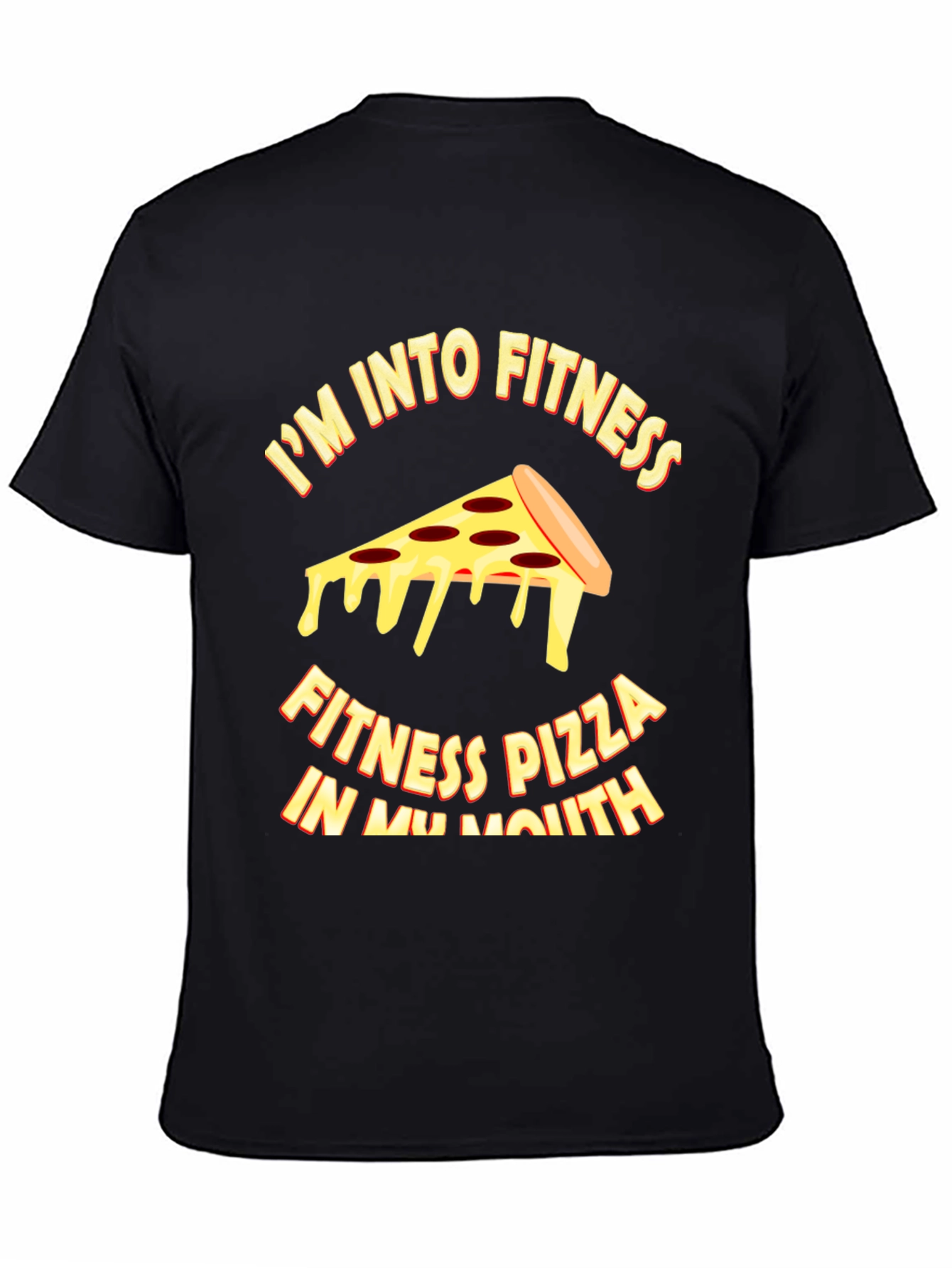 Black Pizza Fitness T-Shirt - Funny Workout Tee view 4