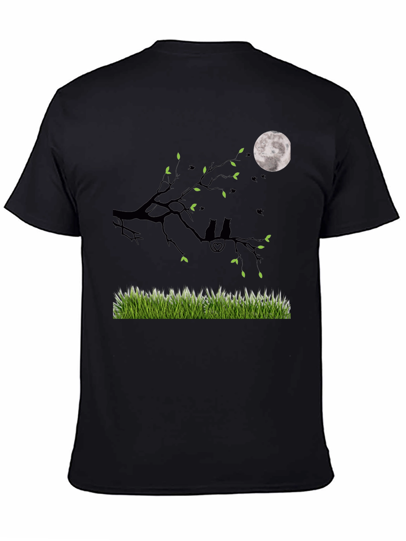 Black Moonlight Cats T-Shirt view 4