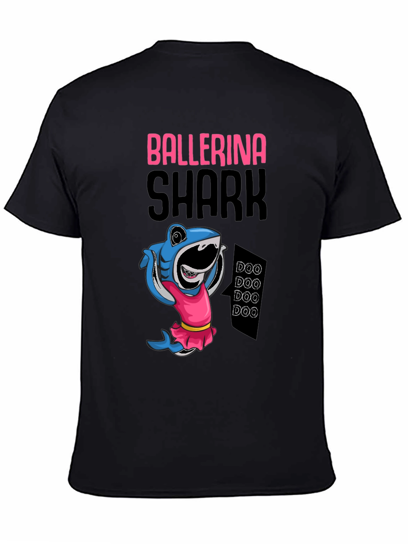 Black Ballerina Shark Black T-Shirt view 4