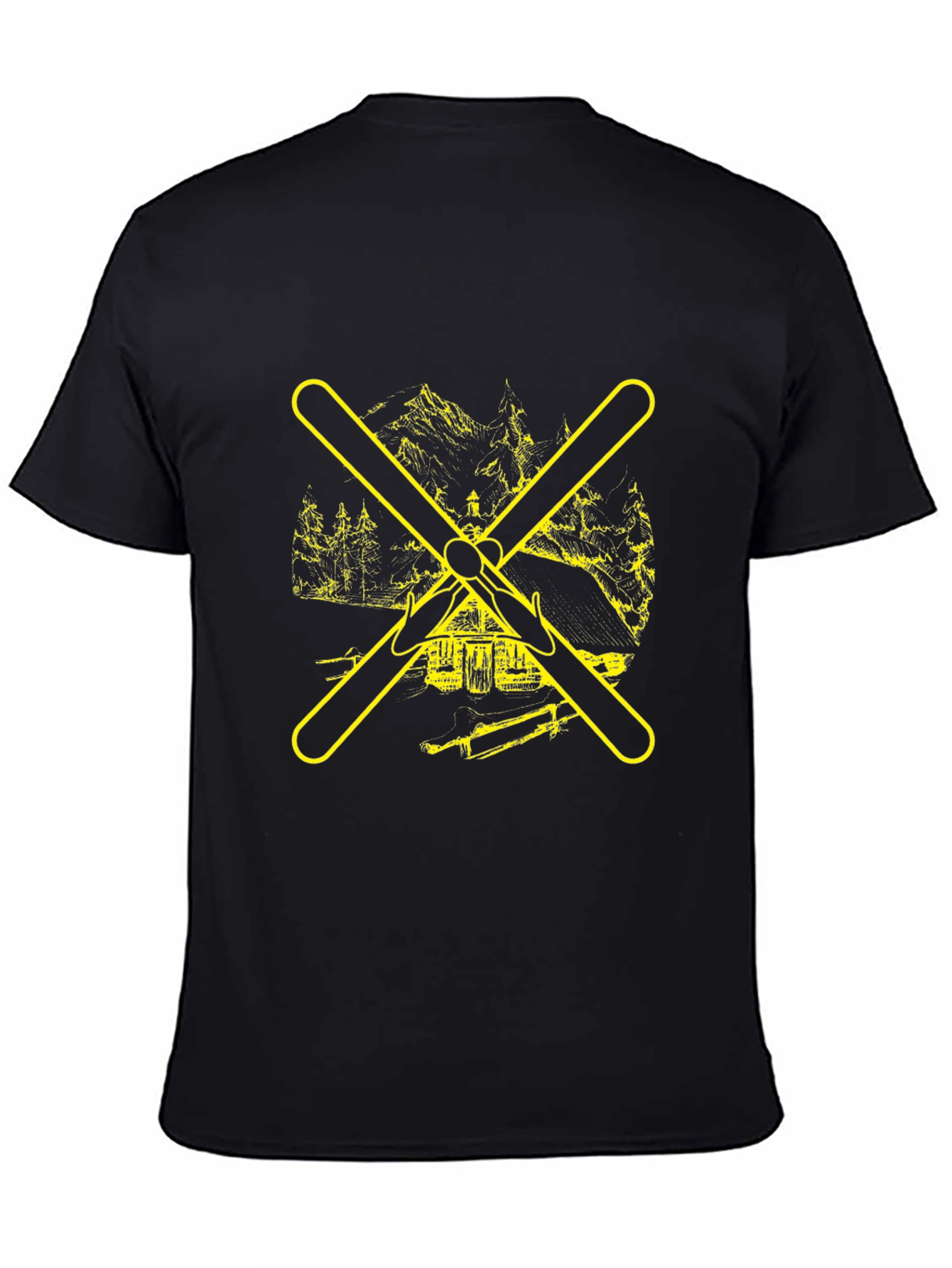Black Ski Lodge Graphic Tee view 4