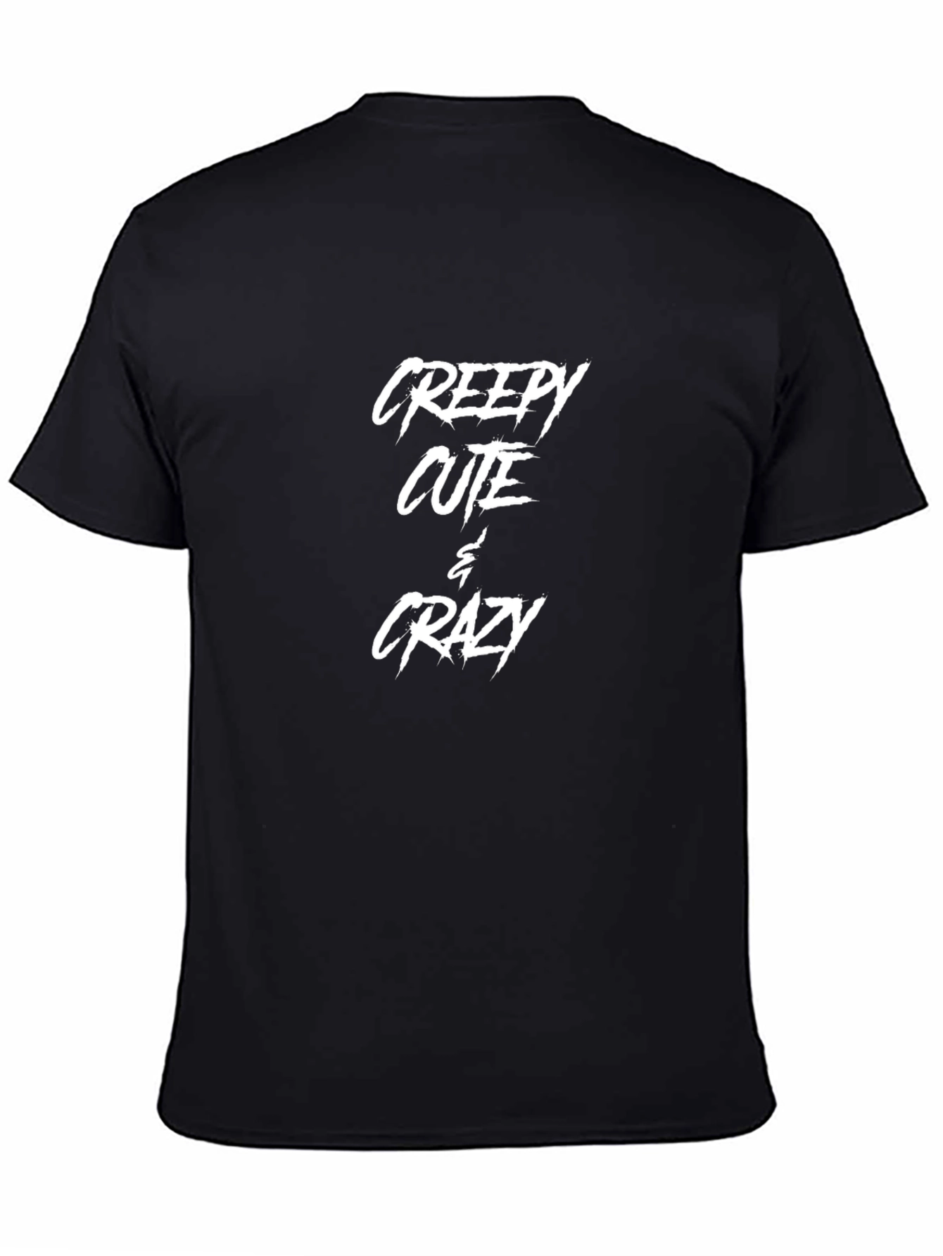 Black Creepy Cute & Crazy Black T-Shirt view 4