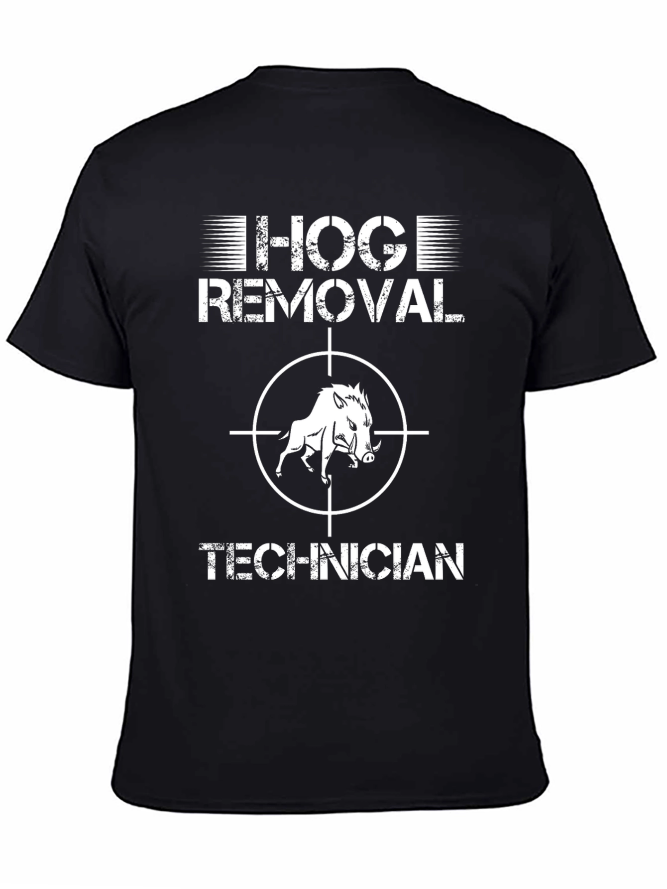 Black Hog Removal Technician Graphic T-Shirt view 4