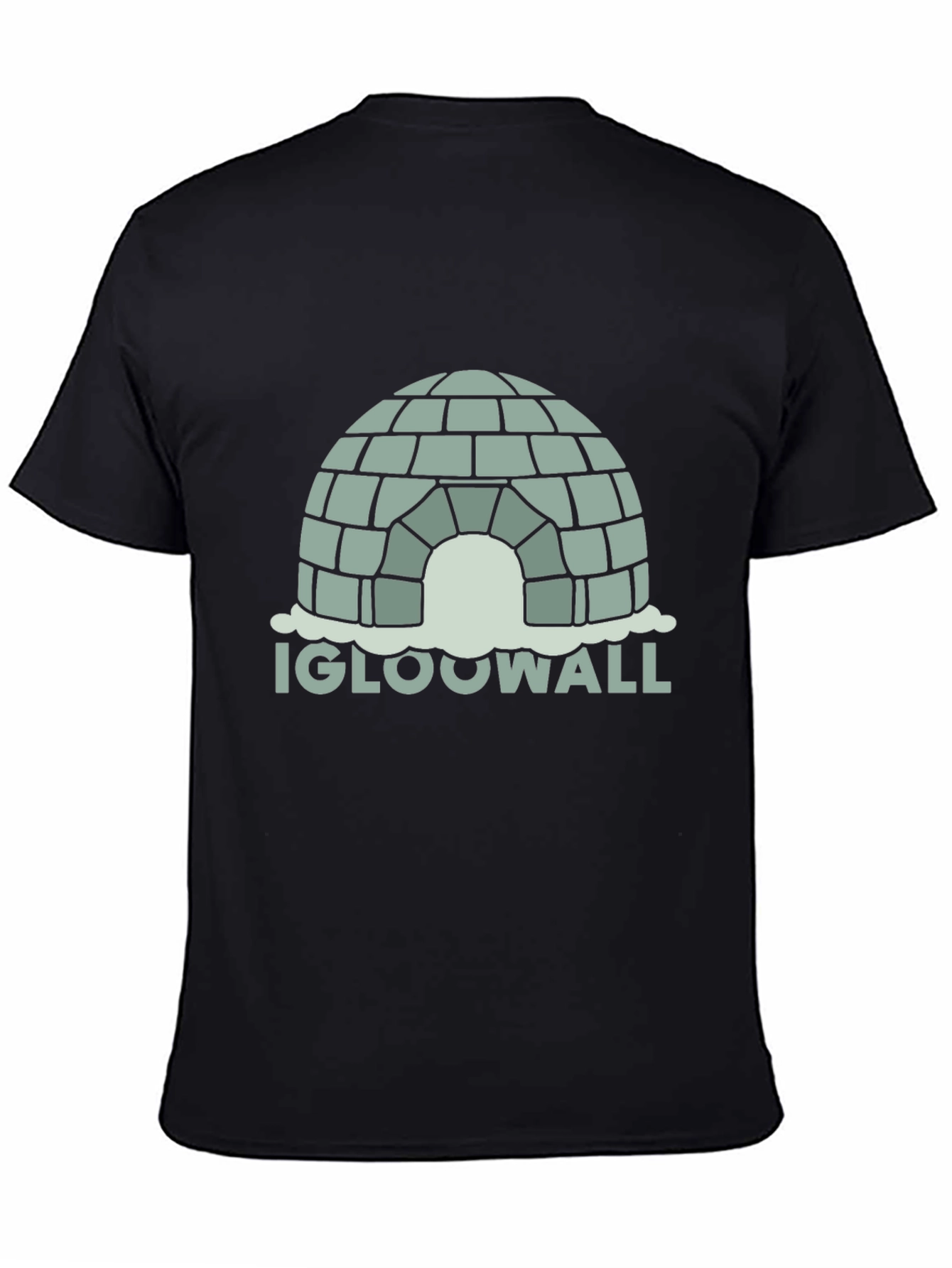 Black Igloo Wall Graphic Tee - Black Cotton T-Shirt view 4