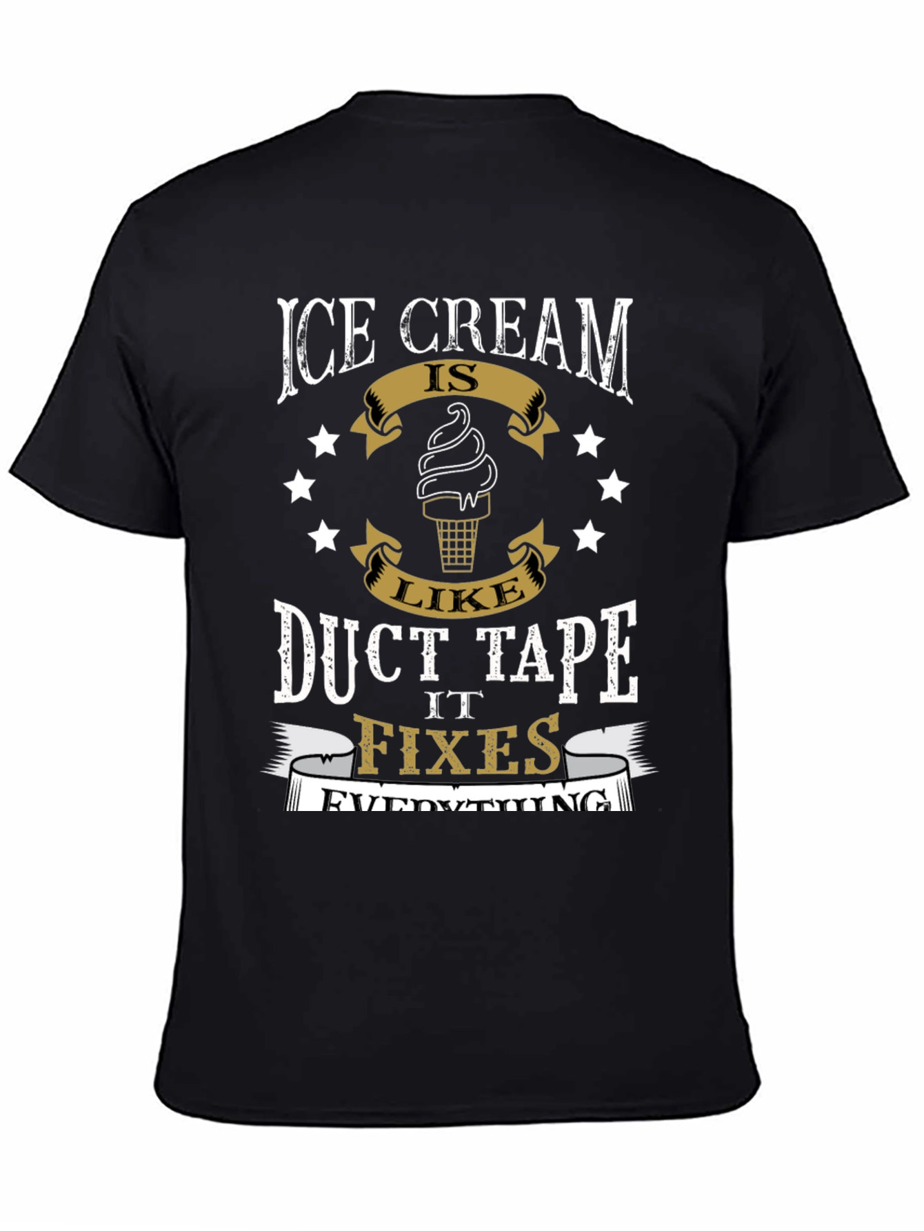 Black Ice Cream & Duct Tape Humor T-Shirt view 4