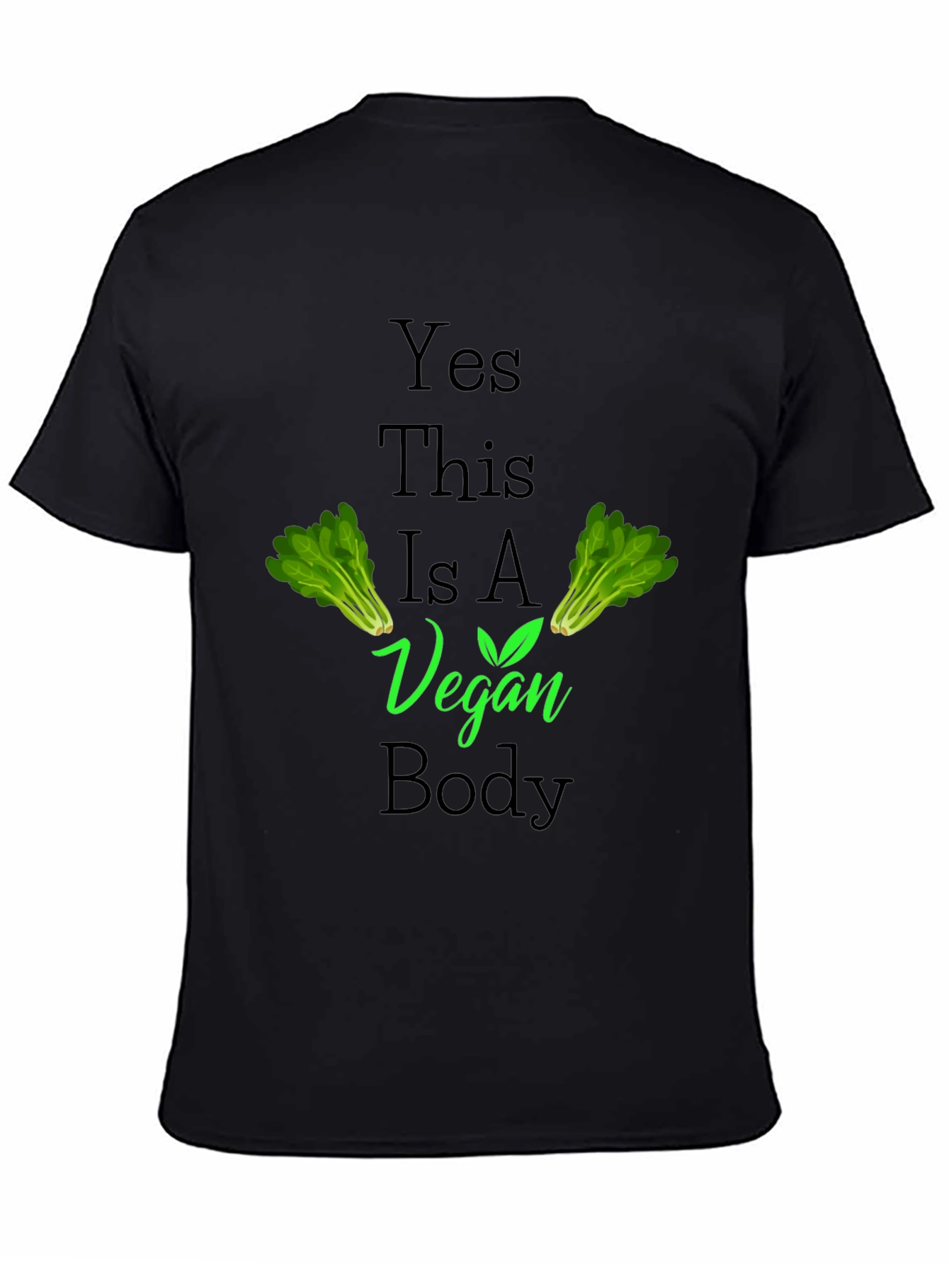 Black Vegan Body T-Shirt - Plant Powered Lifestyle Apparel view 4