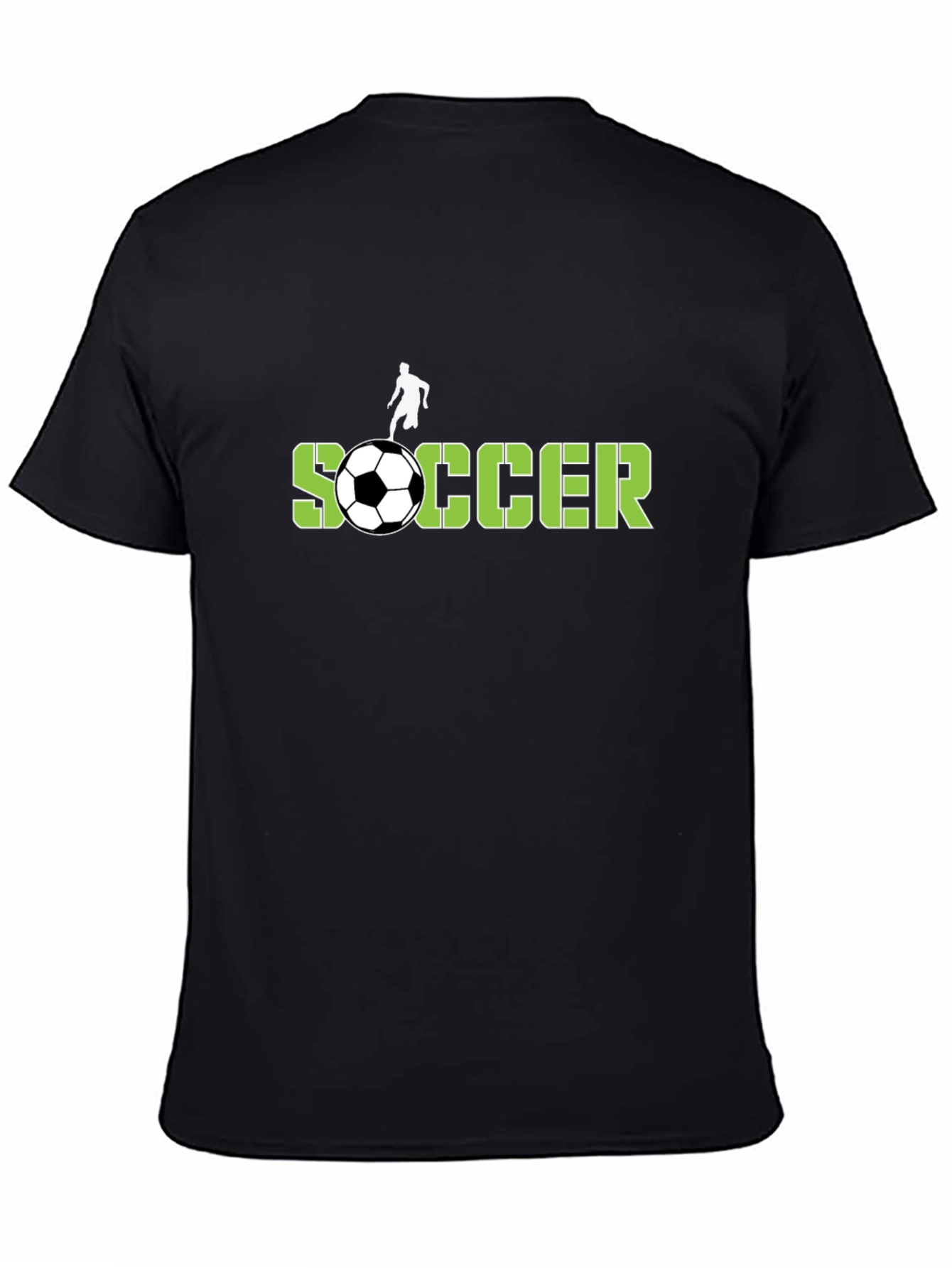 Black Soccer Graphic T-Shirt - Black Cotton Tee view 4