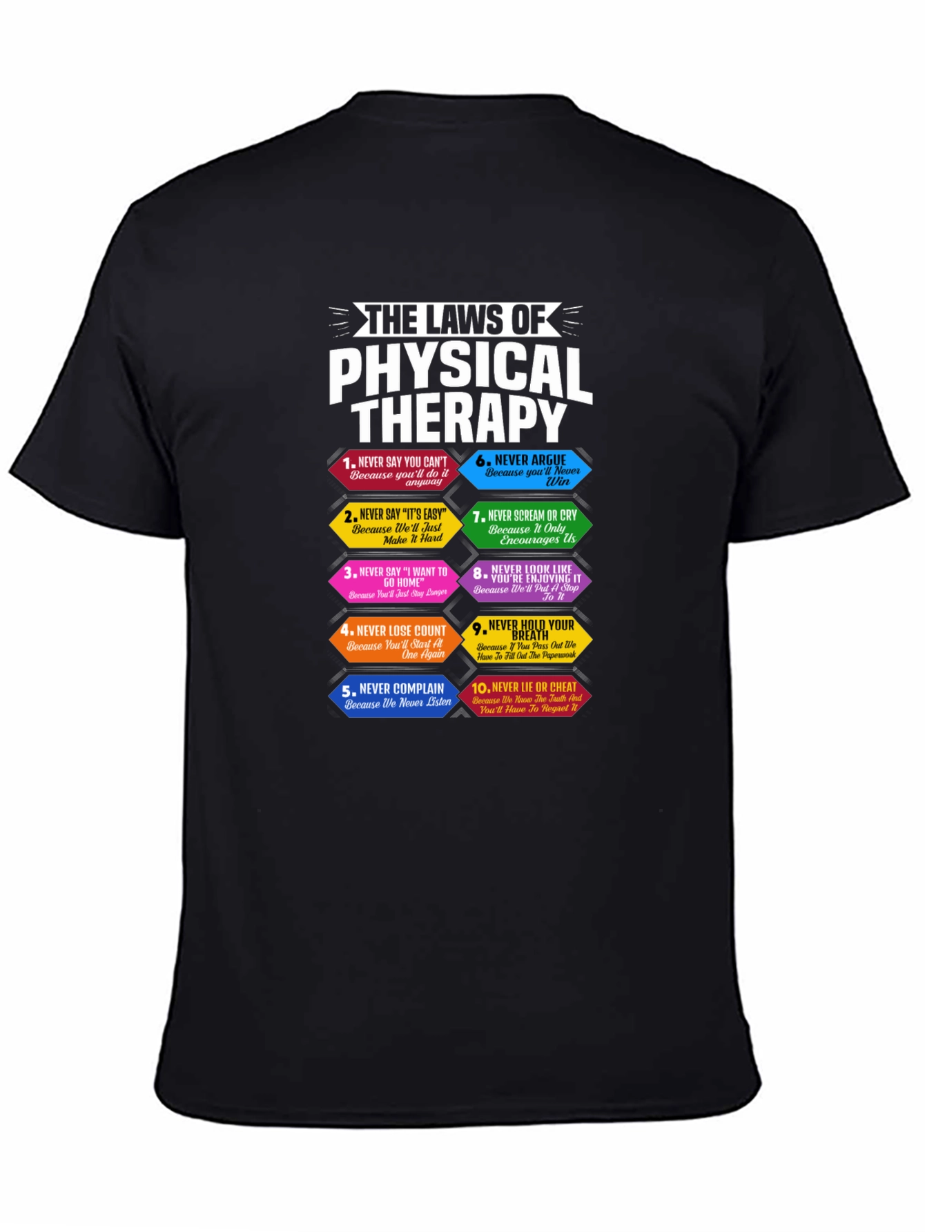 Black Physical Therapy Laws T-Shirt Funny PT Gift view 4