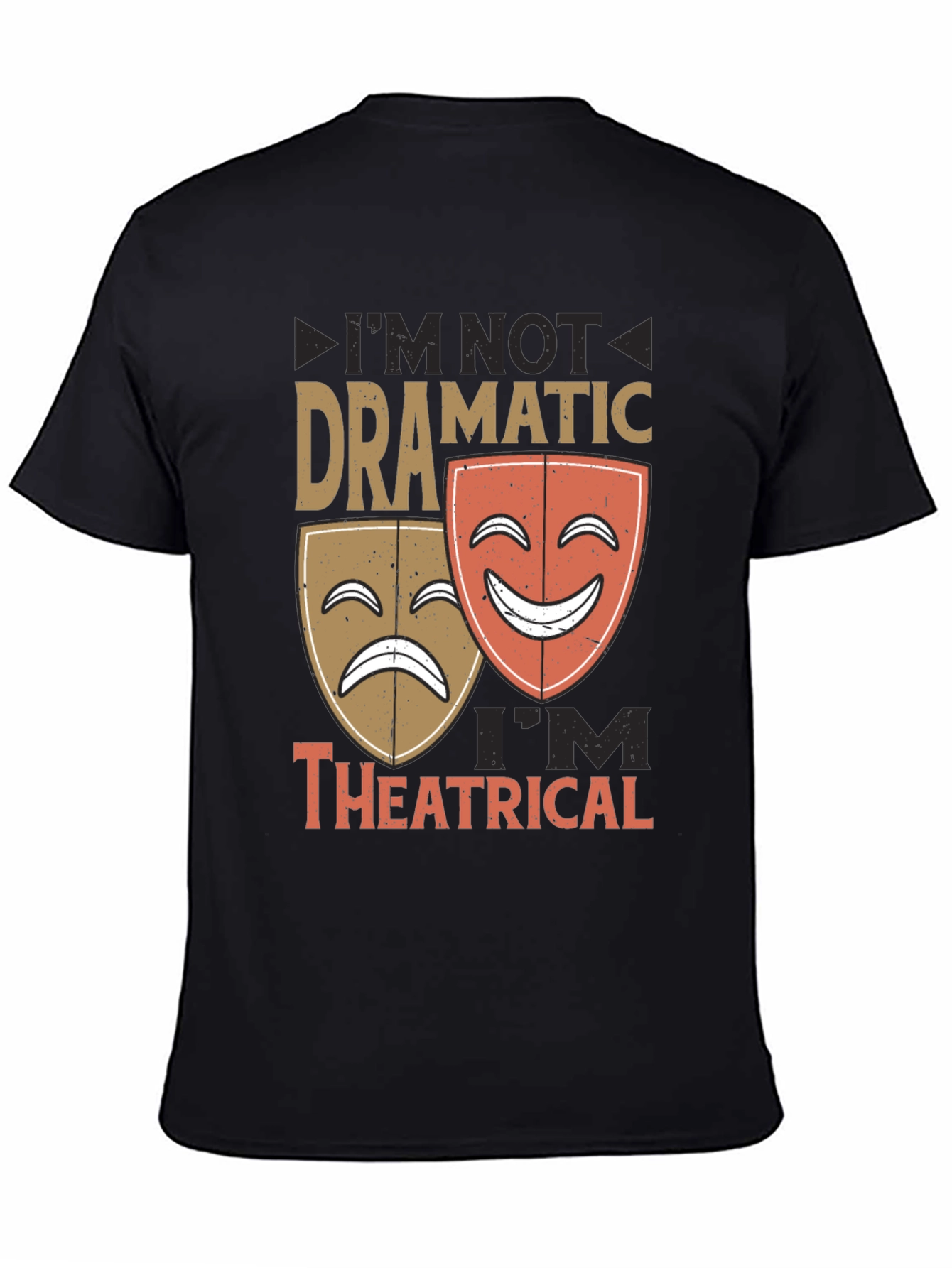 Black Dramatic vs. Theatrical Graphic T-Shirt view 4