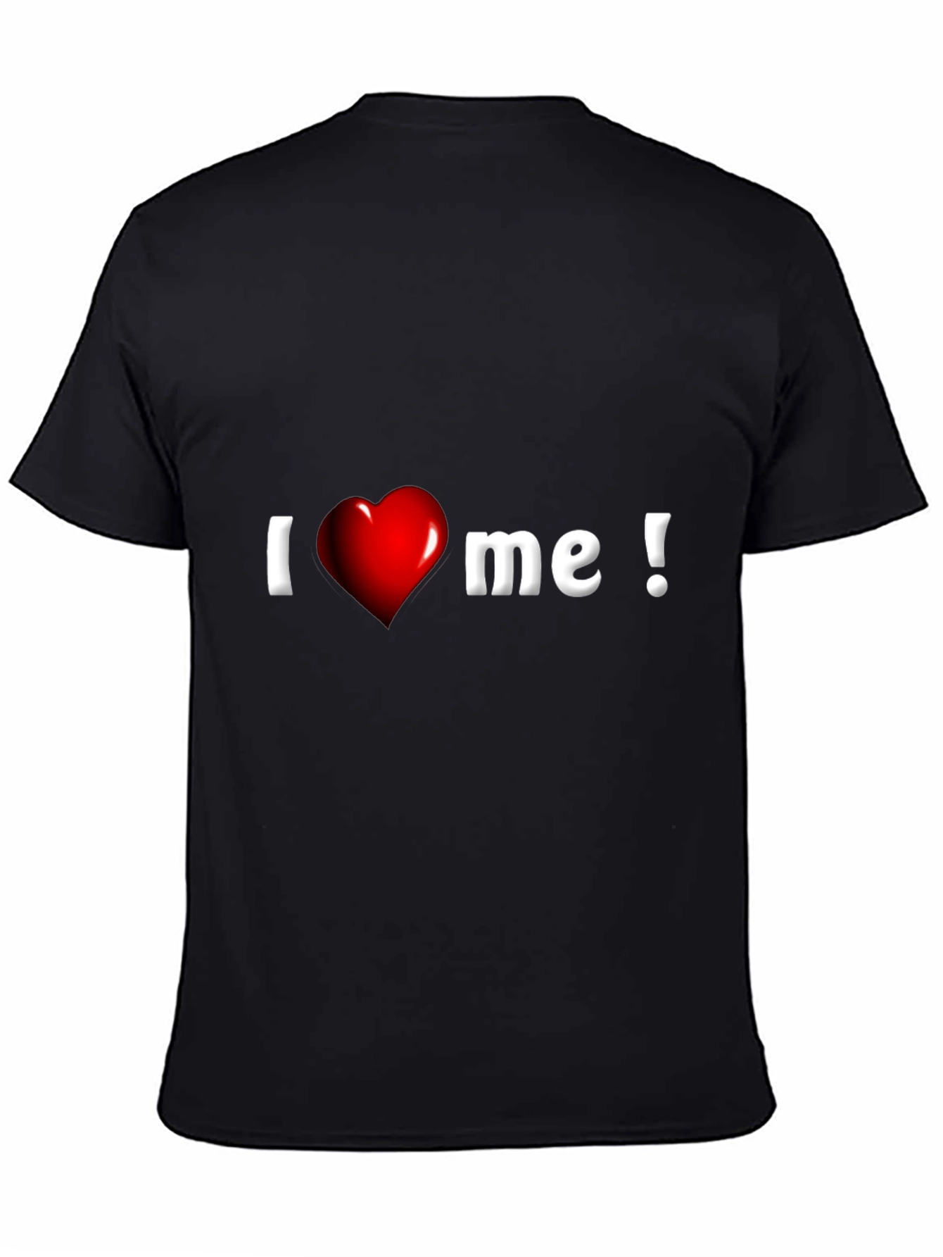 Black I Heart Me Graphic Tee - Black Cotton Blend view 4