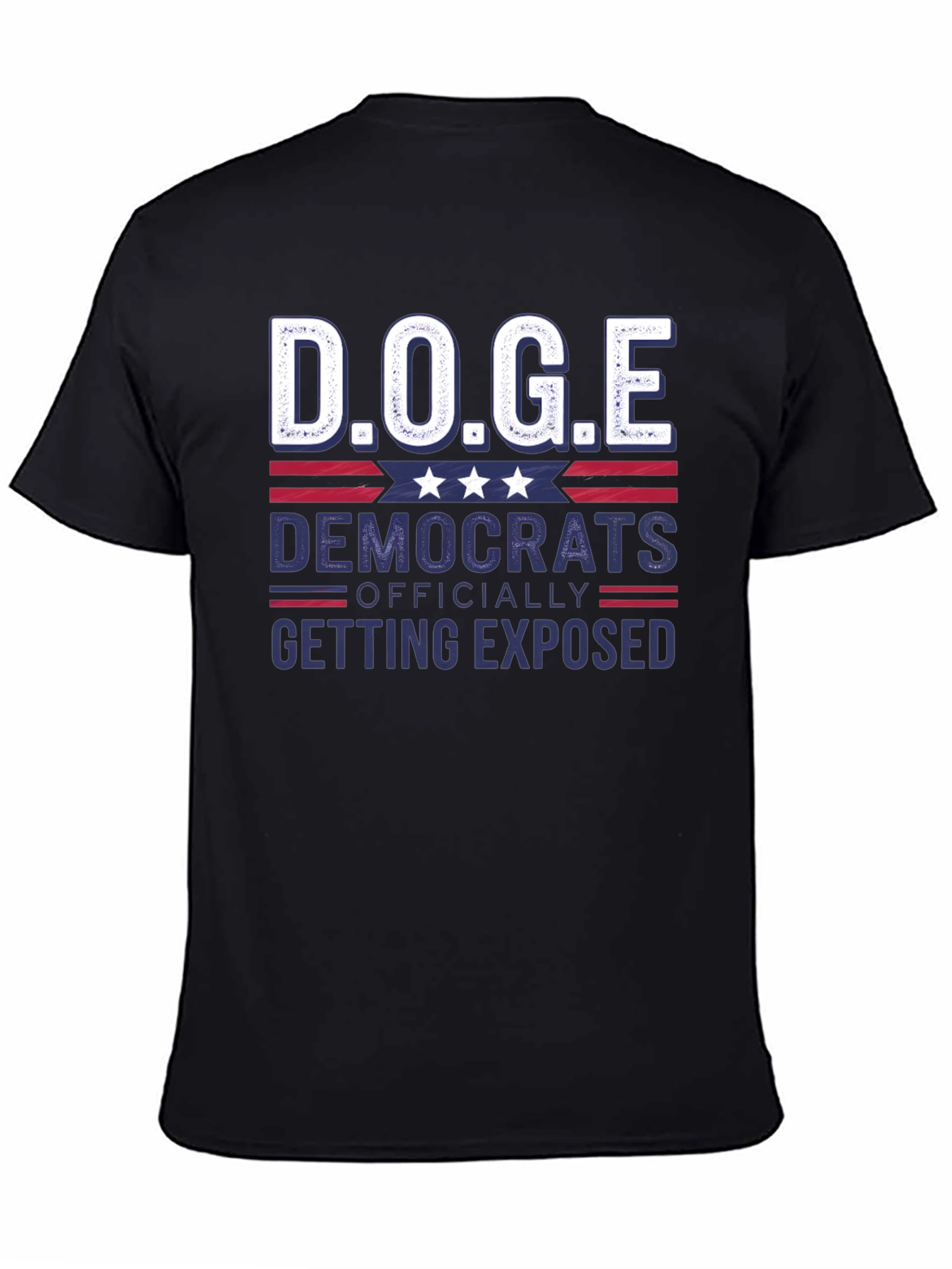 Black D.O.G.E. Democrats Exposed T-Shirt view 4
